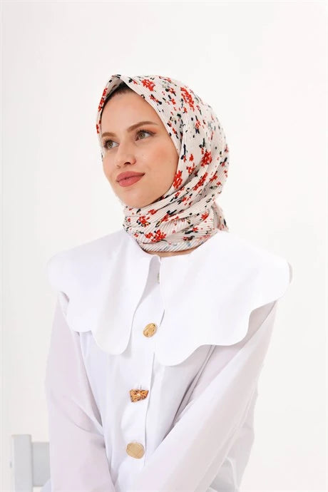 Hanging Pattern Pleated Scarf - Tile