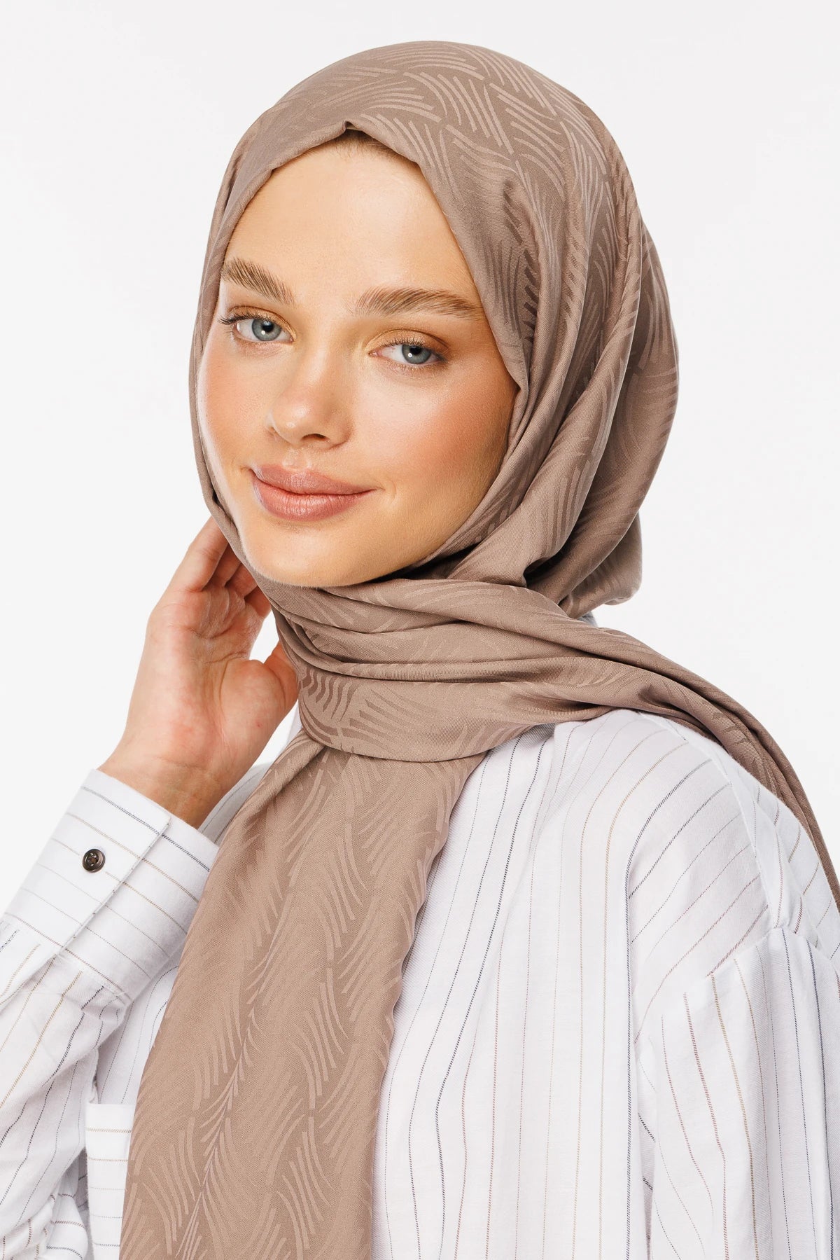 Aura Pattern Silky Jacquard Scarf - Canyon