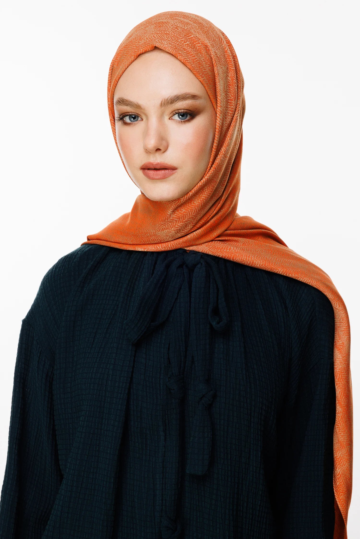 Sahara Pattern Double-Sided Shawl - Mink-Cinnamon