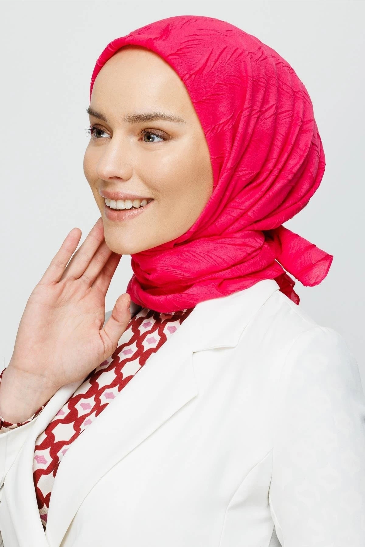 Pleated Bamboo Scarf - Fuchsia