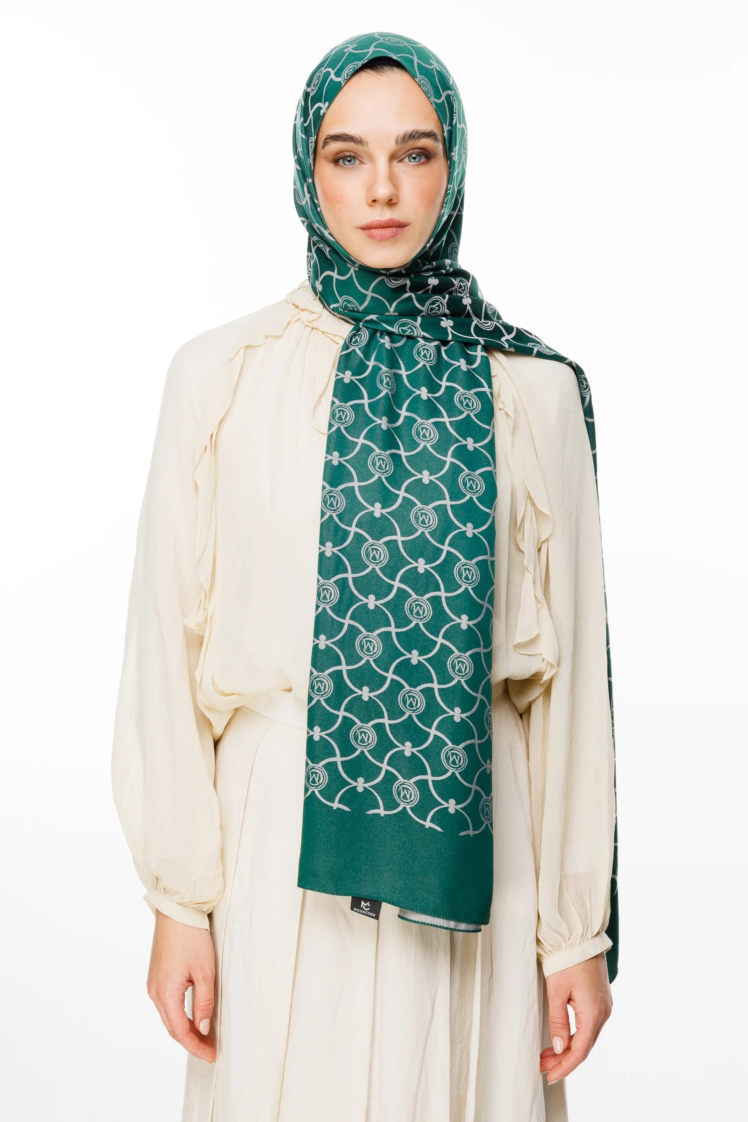 Marrakech Pattern Double-Sided Scarf - Emerald Pink