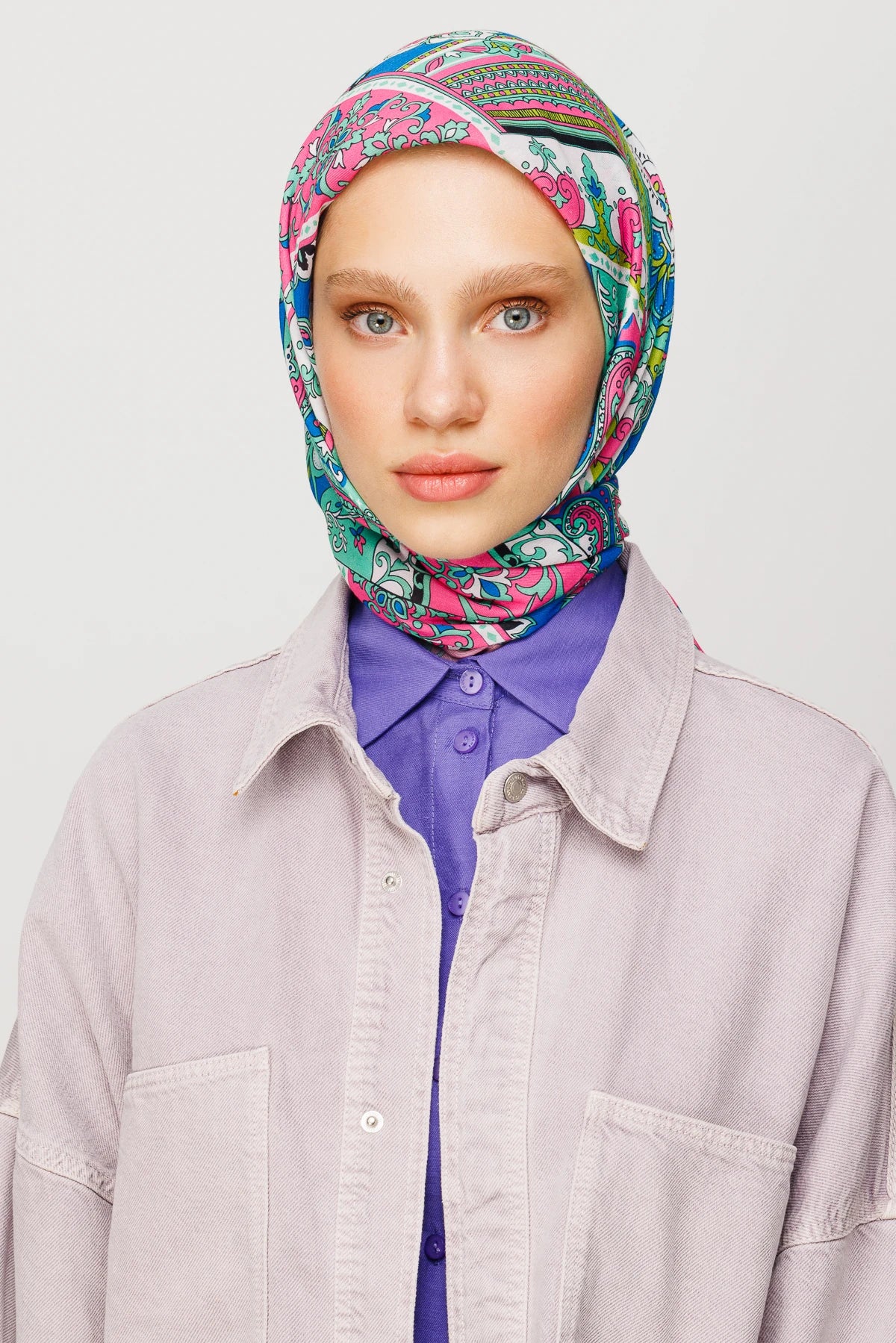 40 Yama Desen Dijital Soft Eşarp
