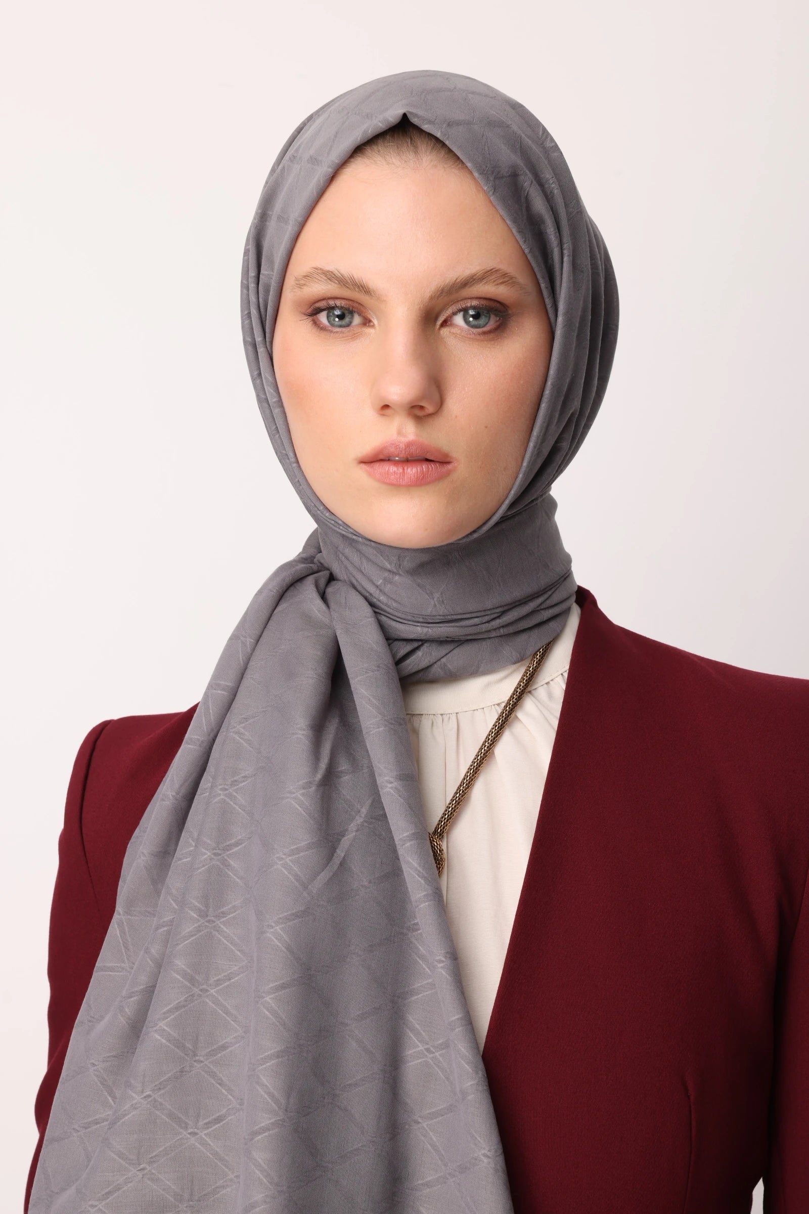 Bamboo Jacquard Shawl - Smoke