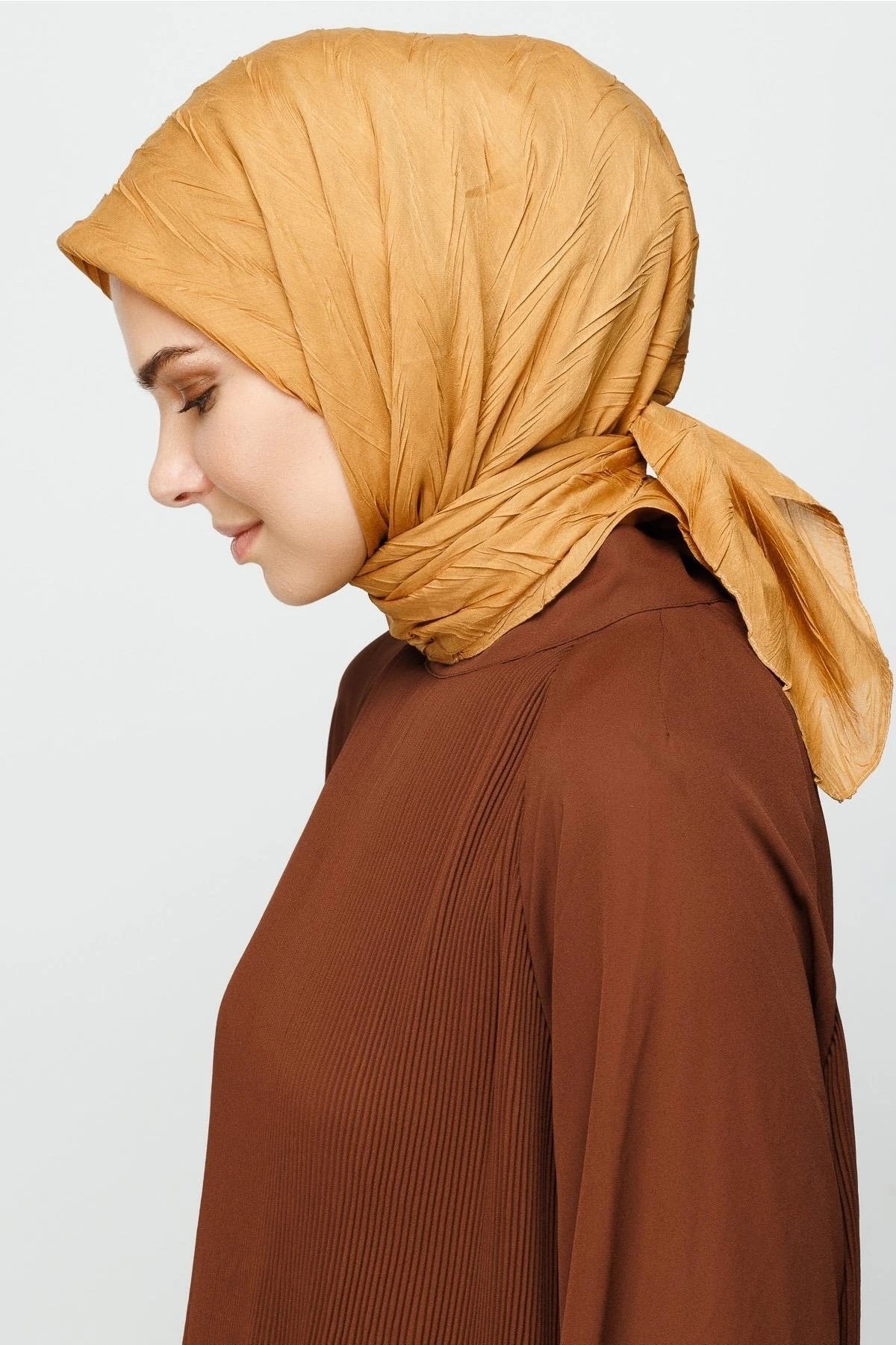 Pleated Bamboo Scarf - Saffron