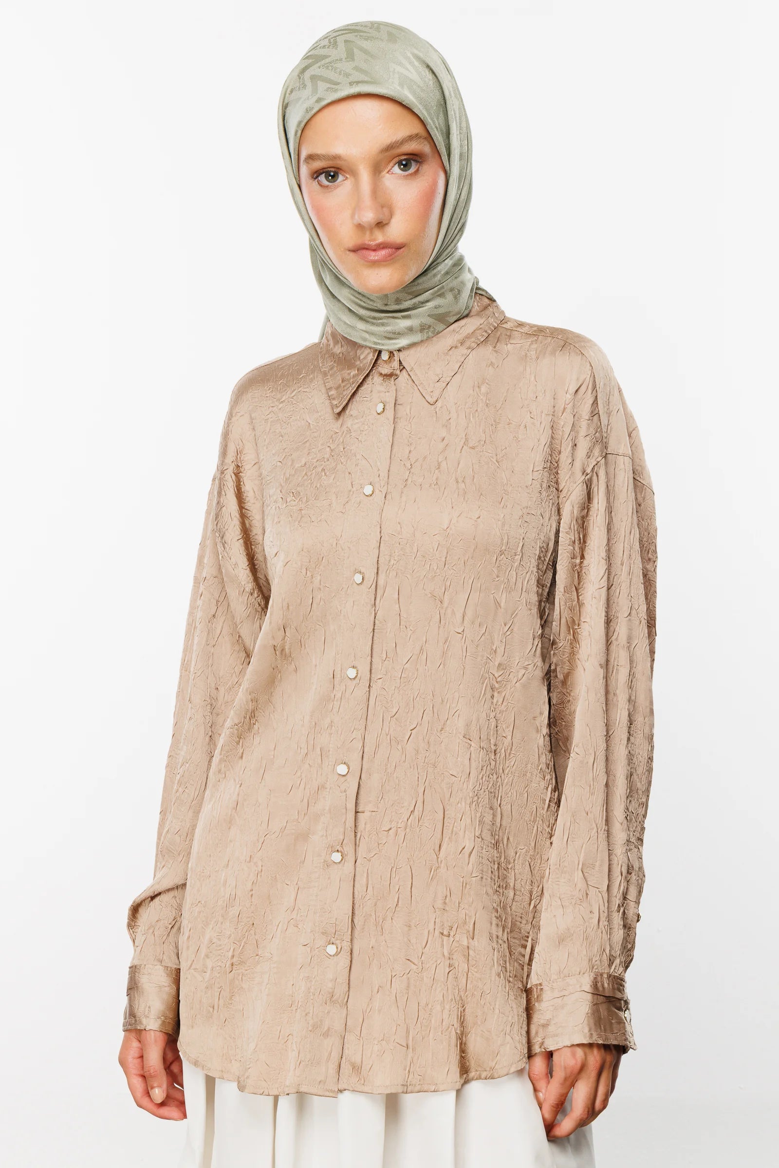 Luxury Jacquard Scarf - Sage
