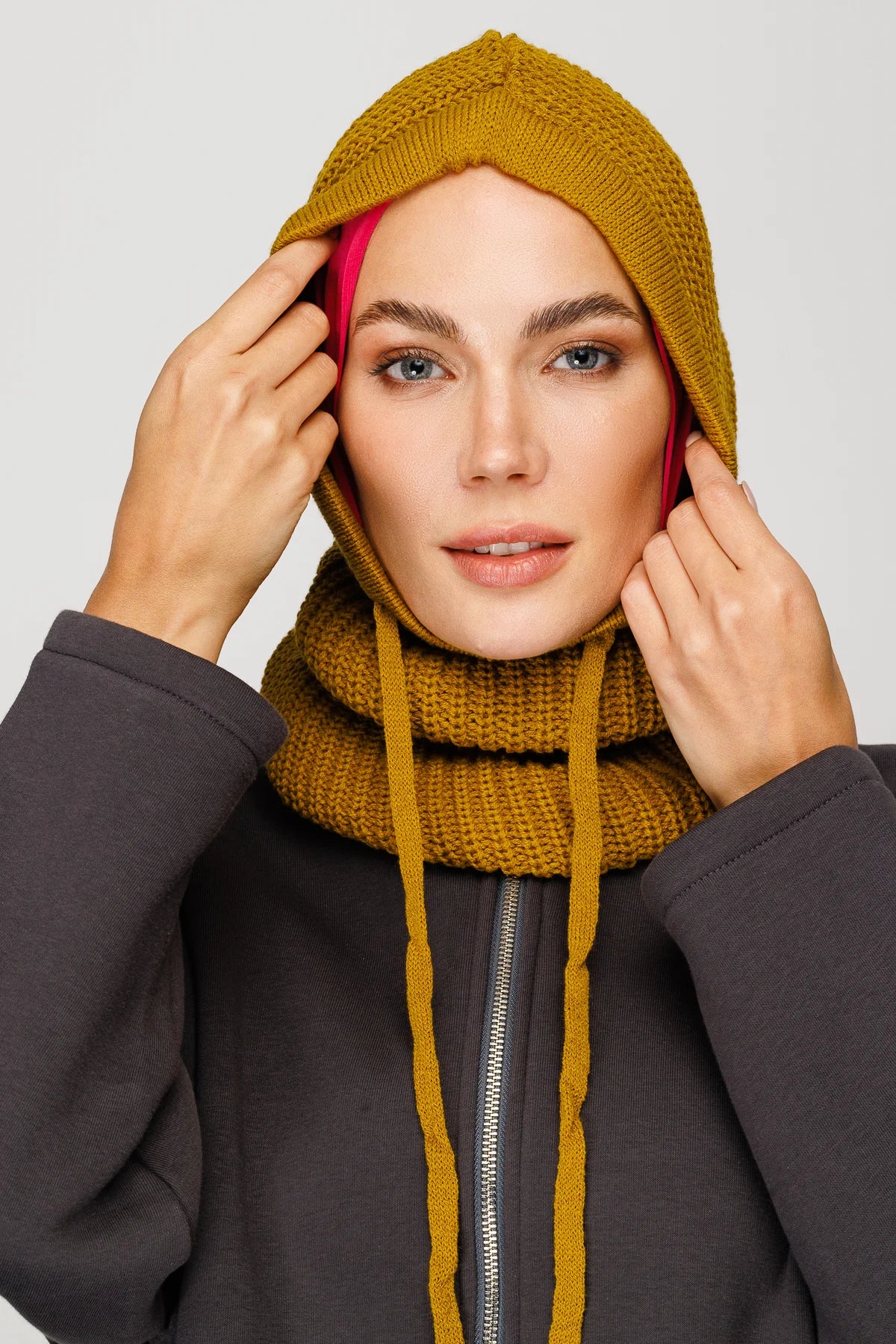 Balaclava Knit Headband - Olive
