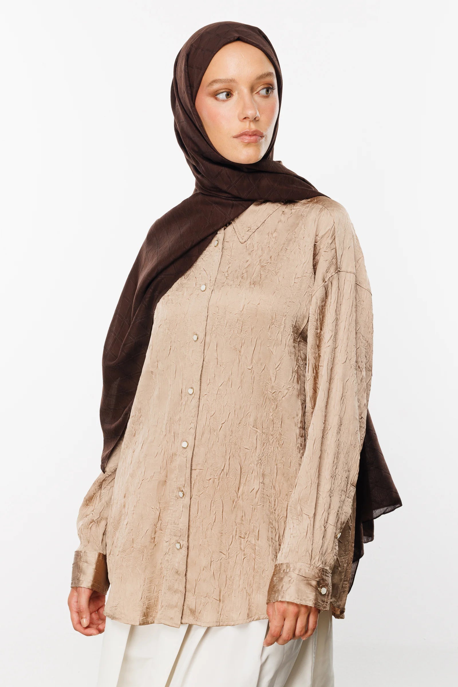 Bamboo Jacquard Shawl - Bitter Coffee