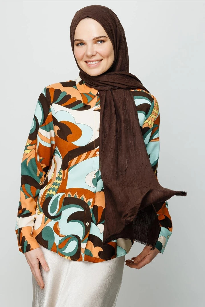 Bamboo Shawl - Bitter Coffee