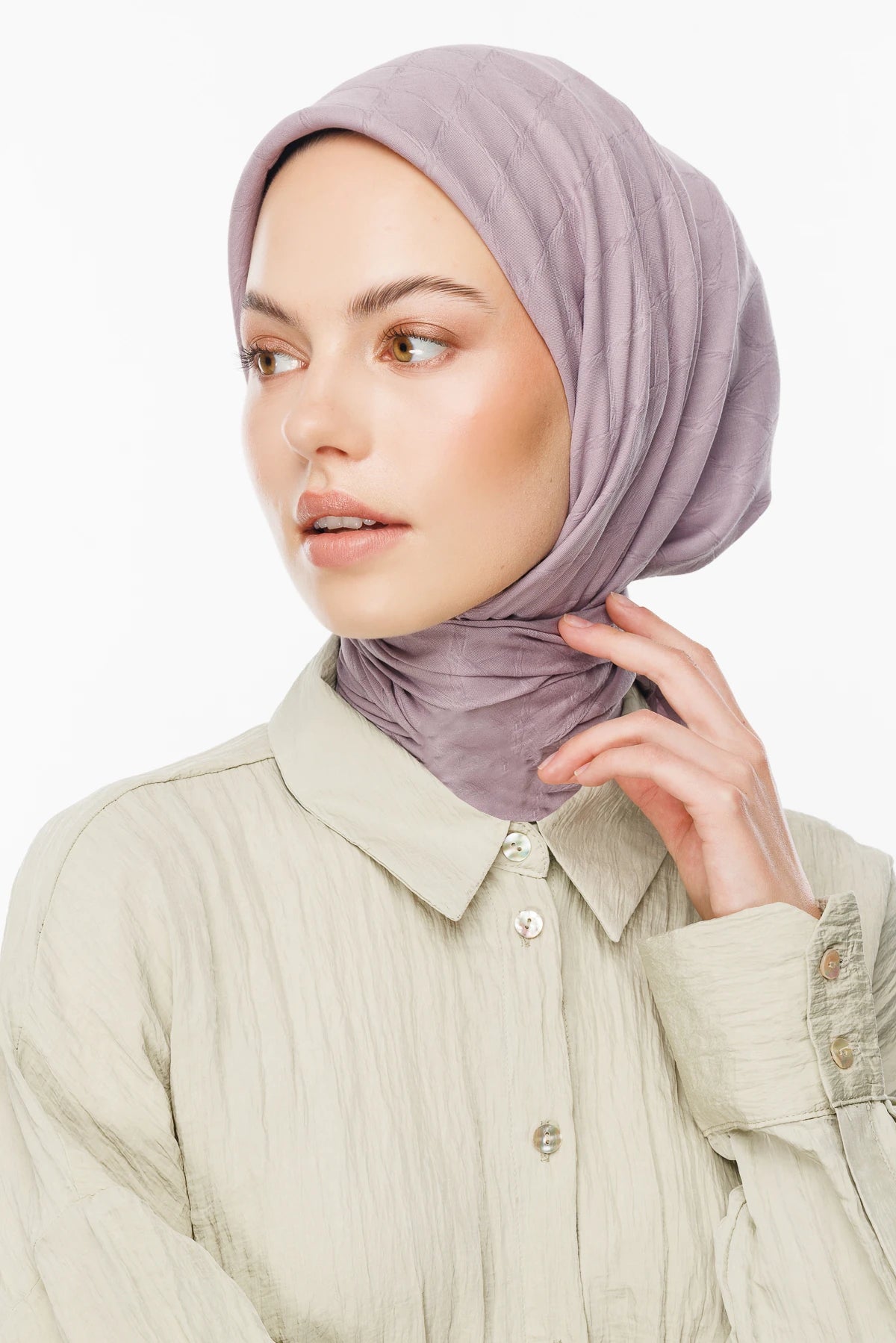 Bamboo Jacquard Scarf - Lavender Grey