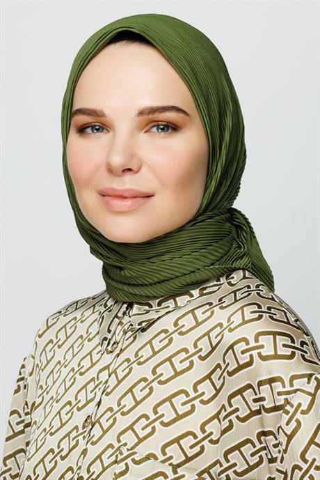 Pleated Scarf - Military Green