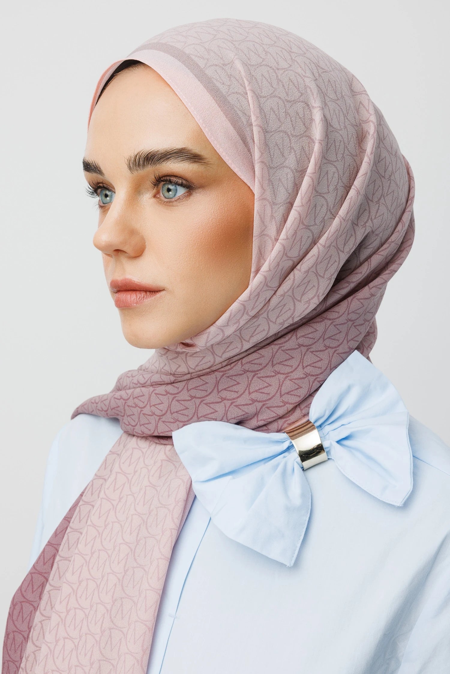 Monogram Hebei Silk Scarf - Powder
