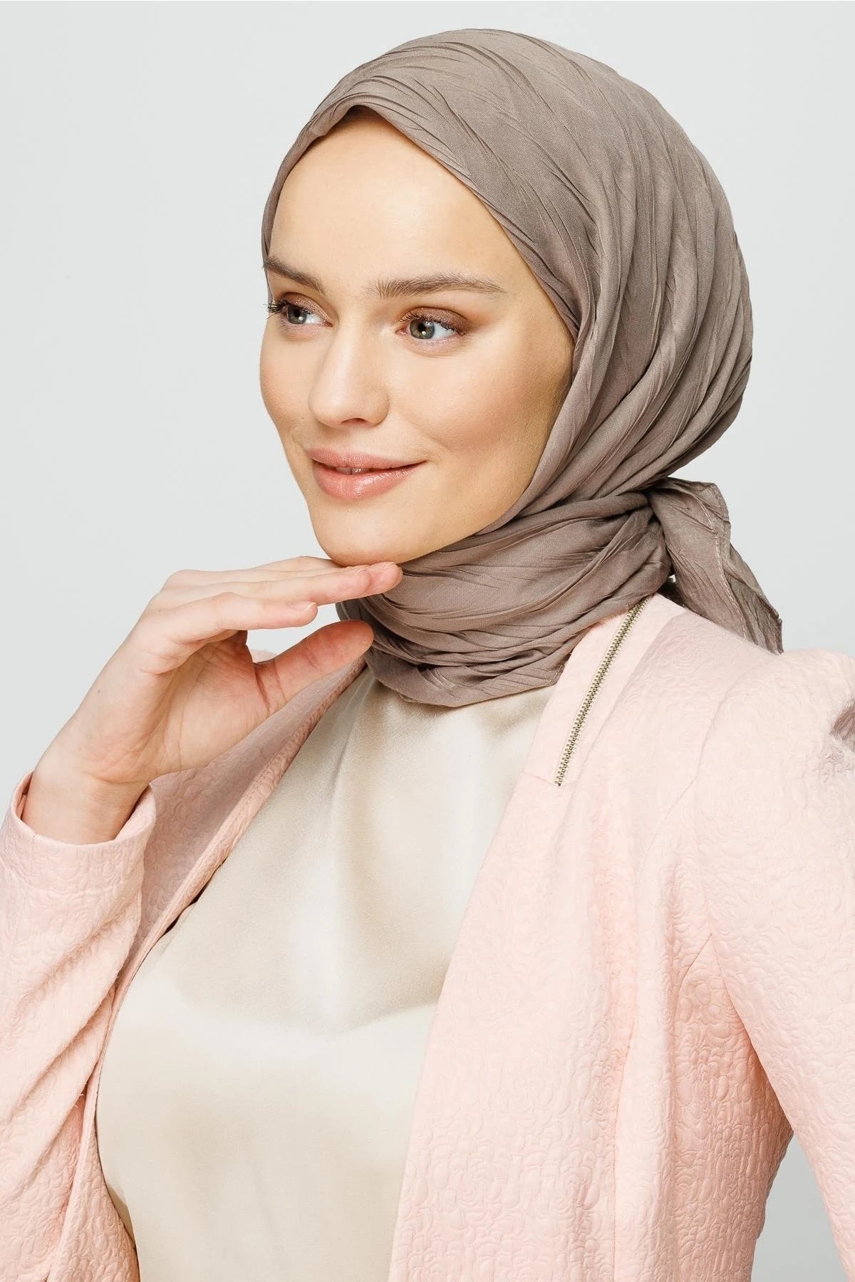 Pleated Bamboo Scarf - Mink