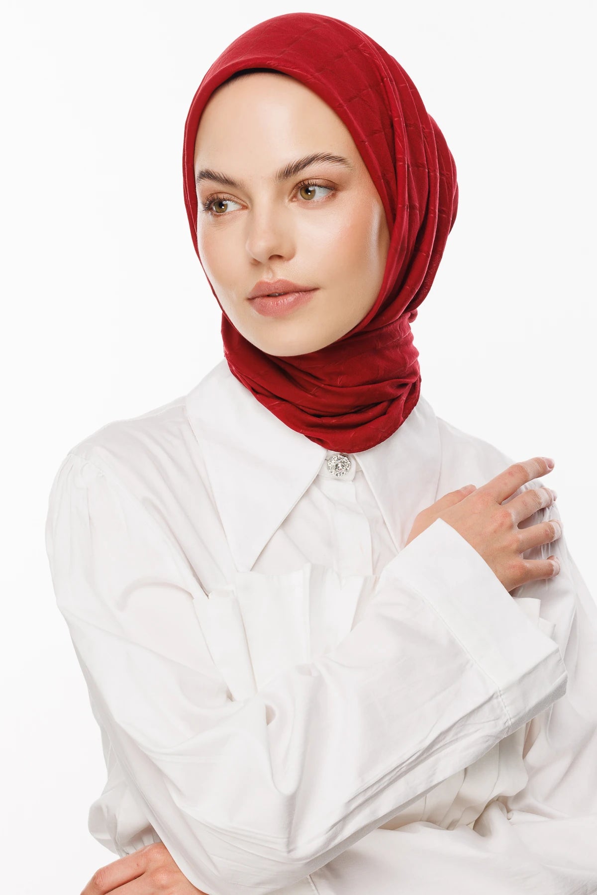 Bamboo Jacquard Scarf - Burgundy