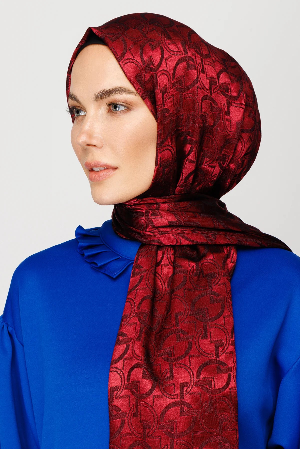 Longar Desen Parlak Jakar Şal
