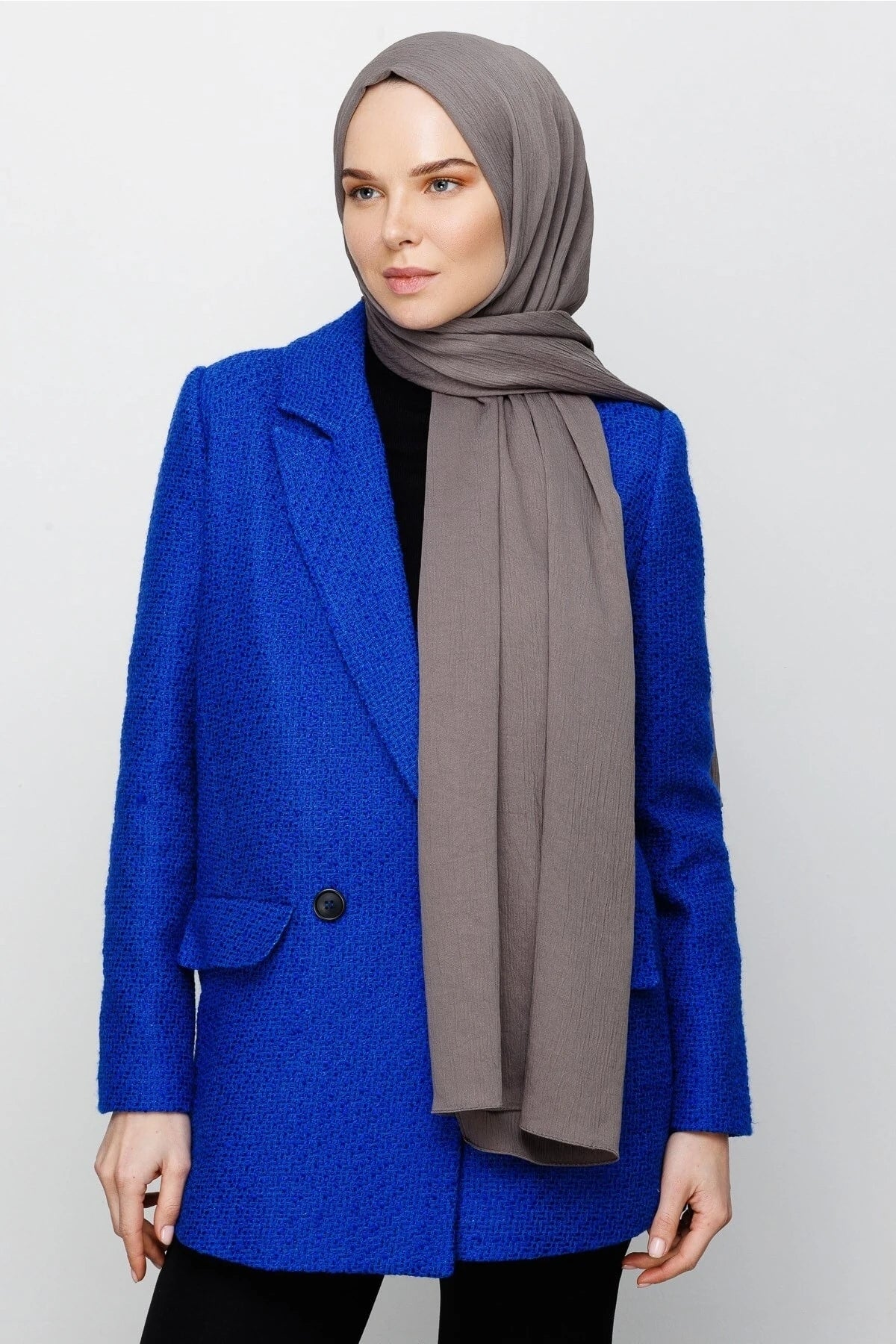 Crinkle Medina Silk Shawl - Anthracite