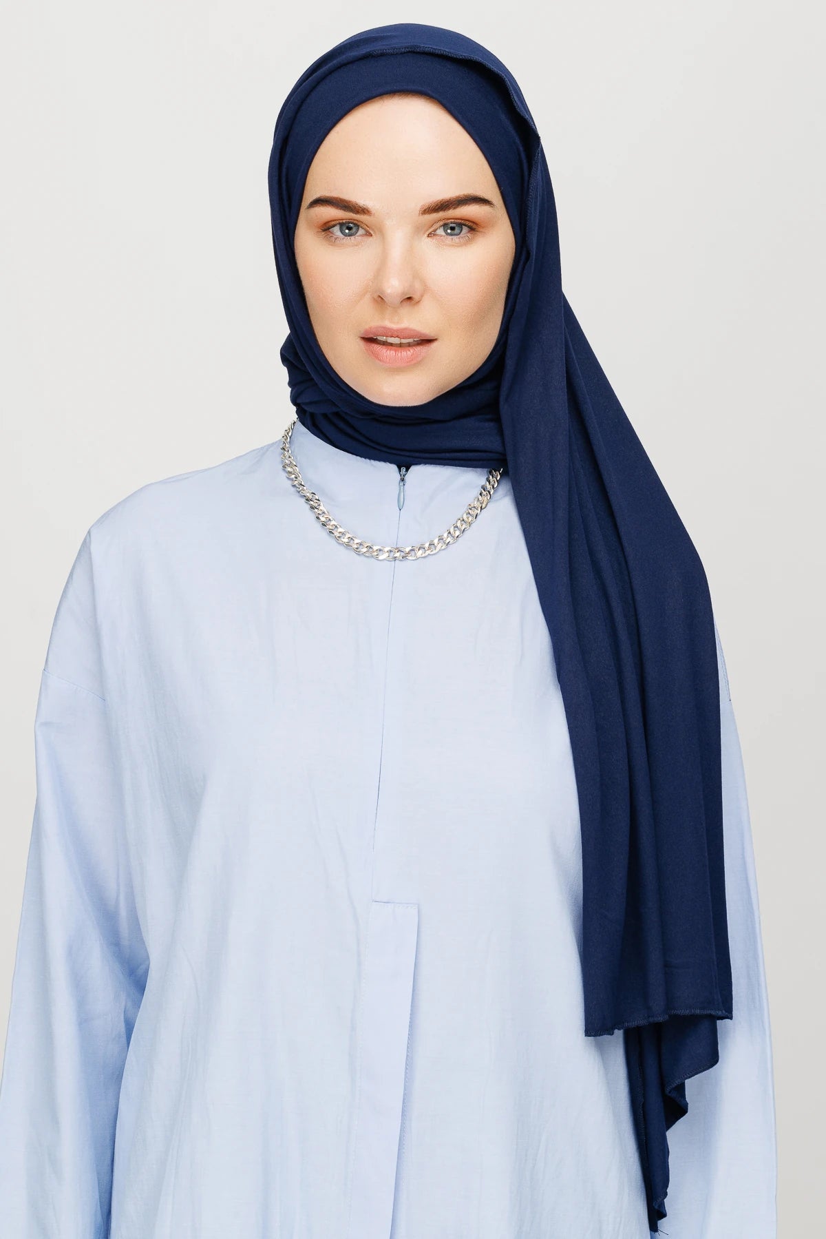 Cotton Scarf - Navy blue