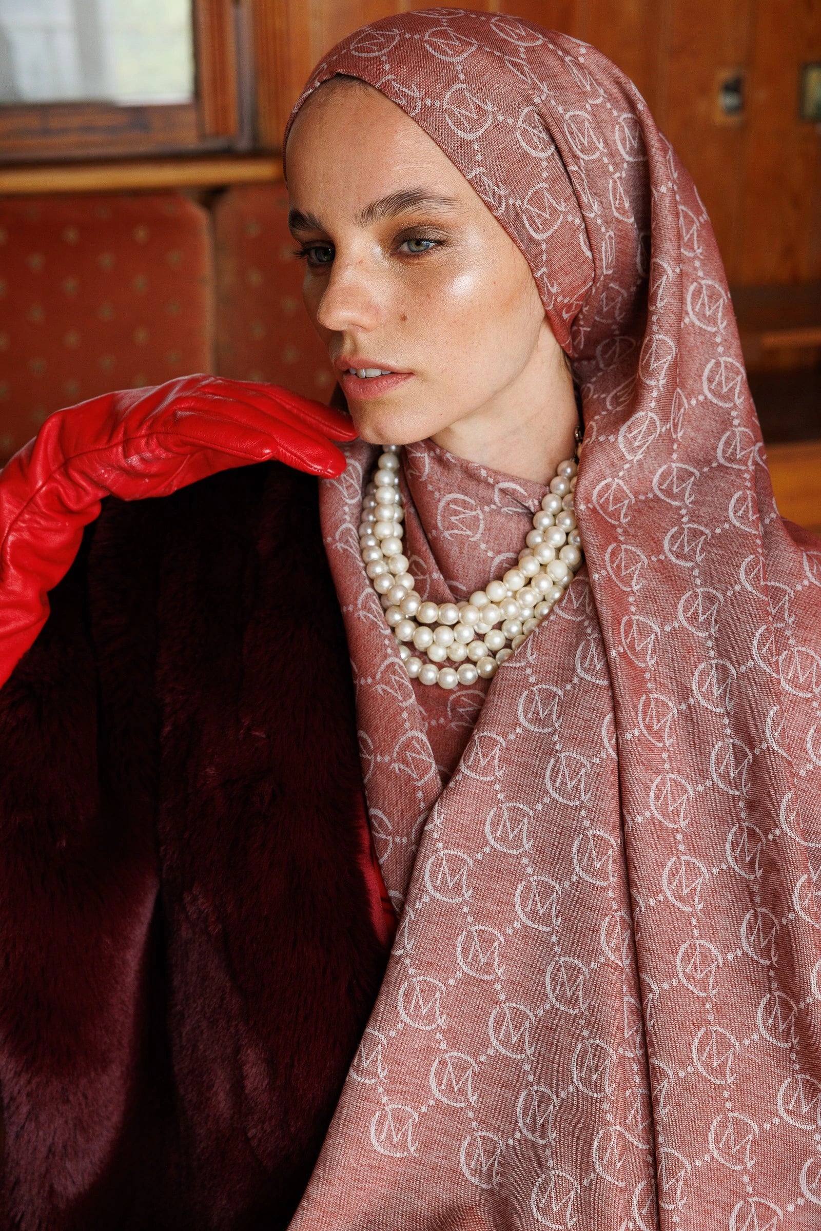 Wool Silk Scarf - Tile