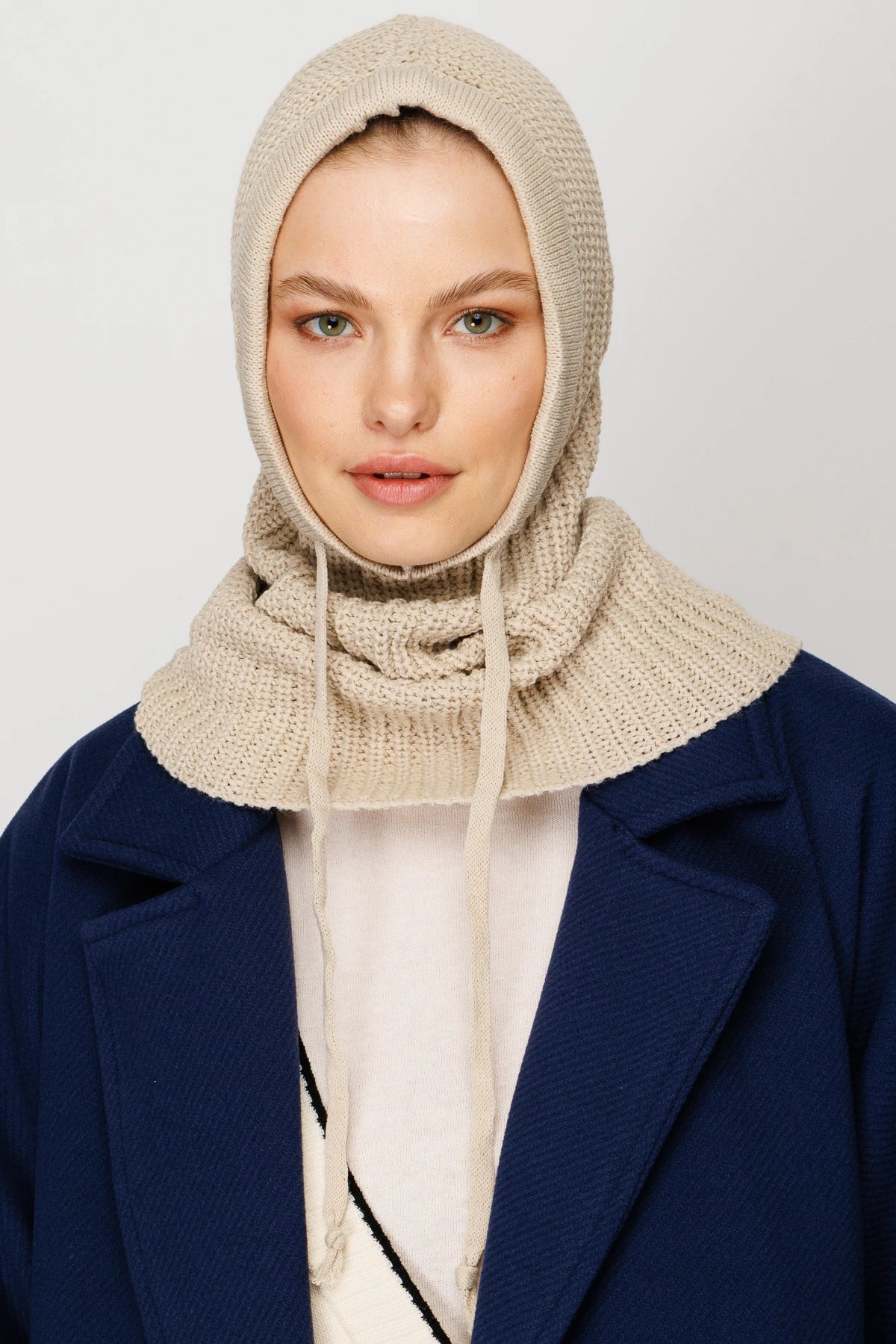 Balaclava Knit Headband - Ivory