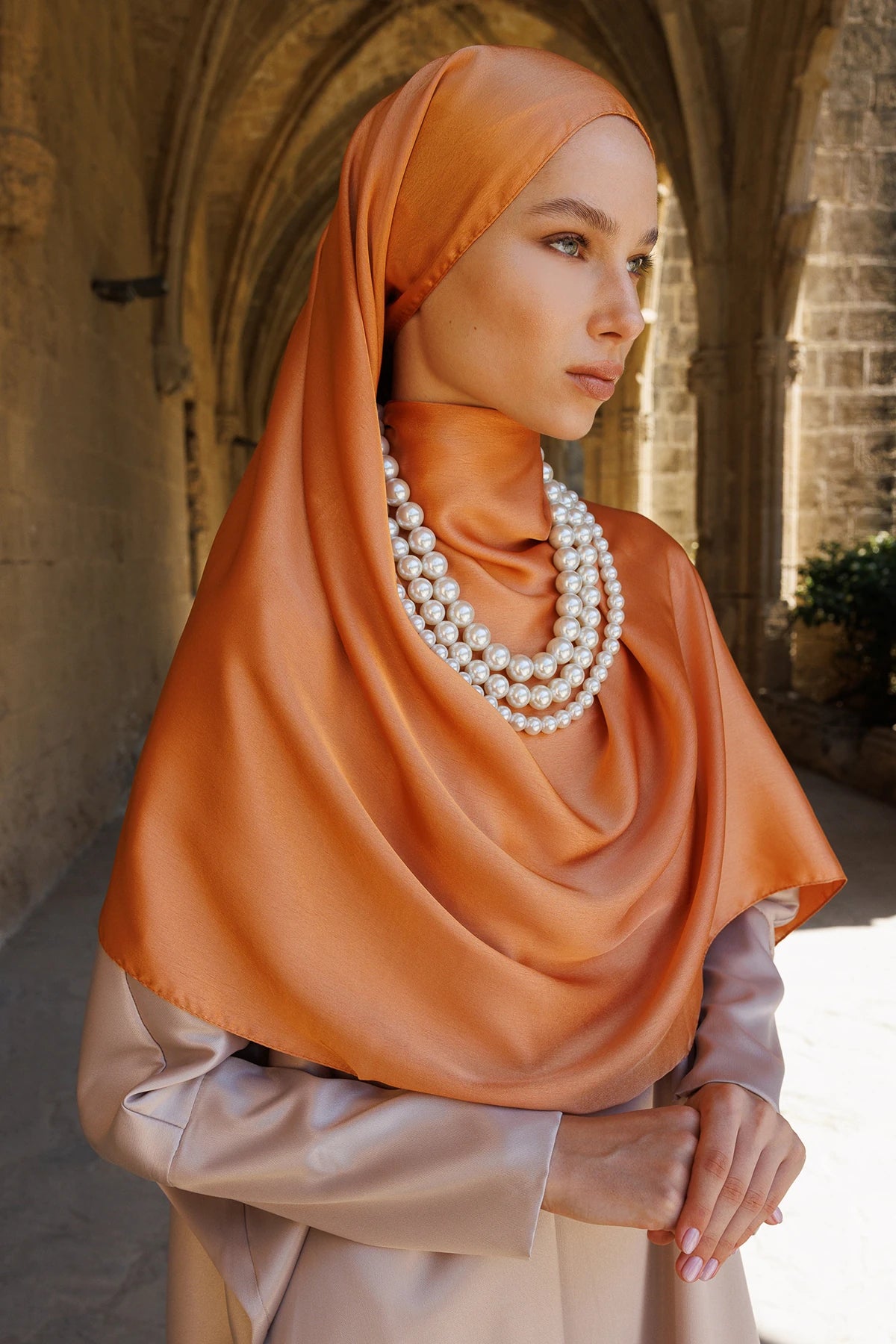 Diamond Aura Scarf - Apricot