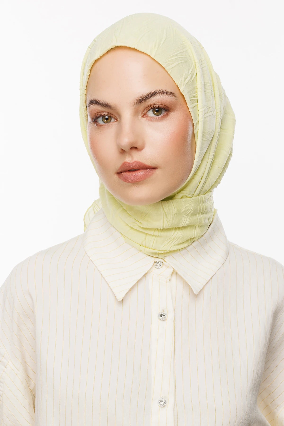 Pleated Bamboo Scarf - Lemon