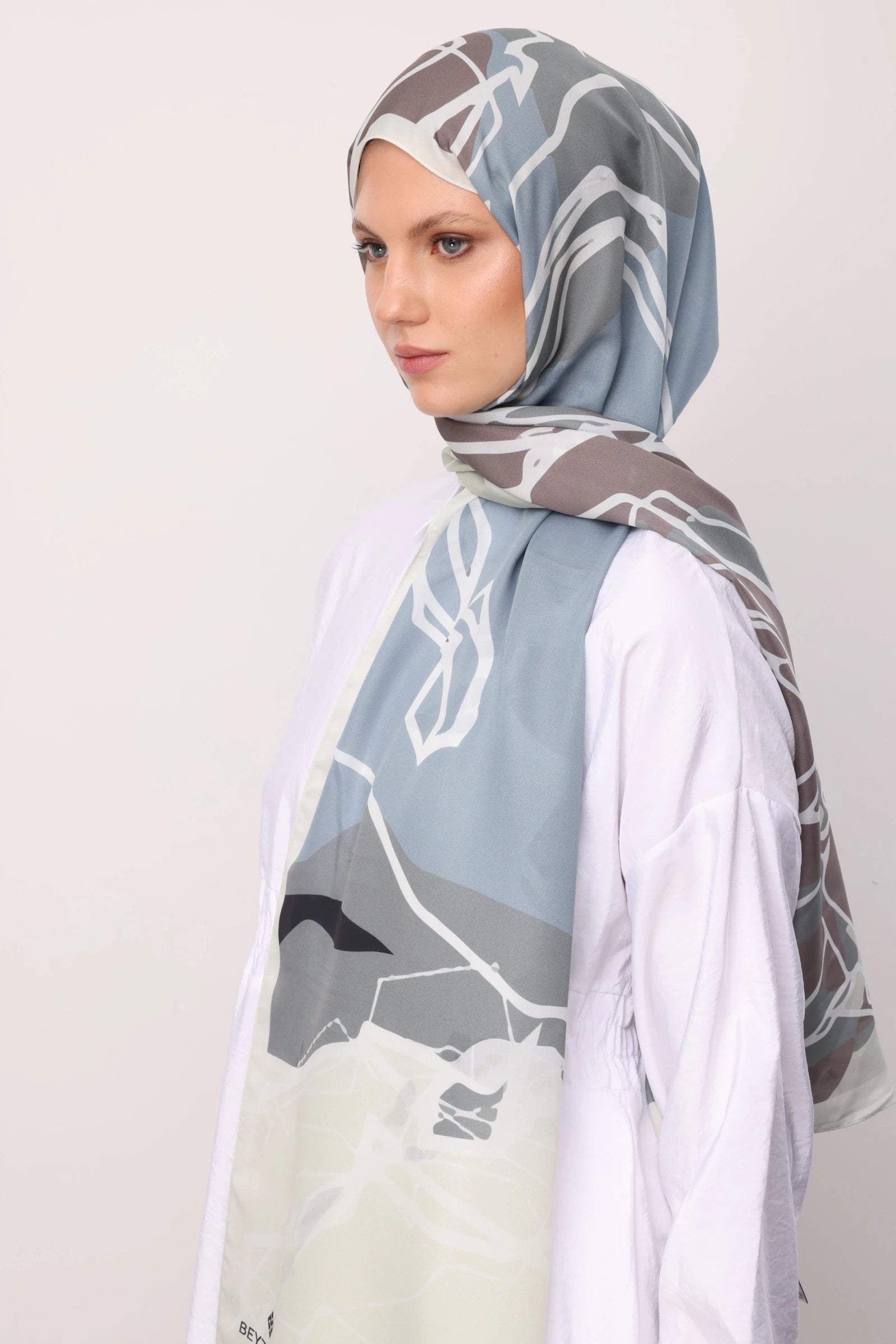 Crane Pattern Sakura Silk Scarf - Yellow