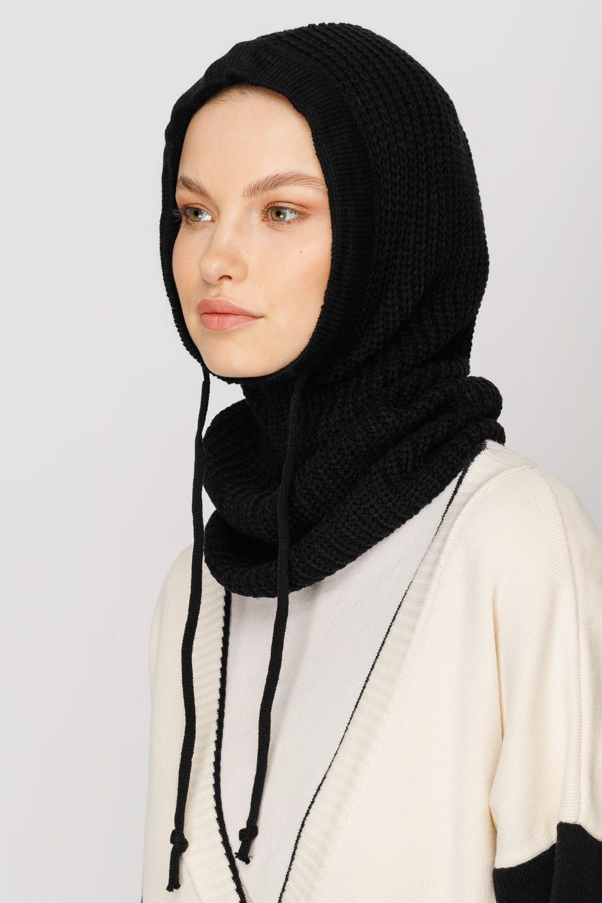 Balaclava Knit Headband - Black