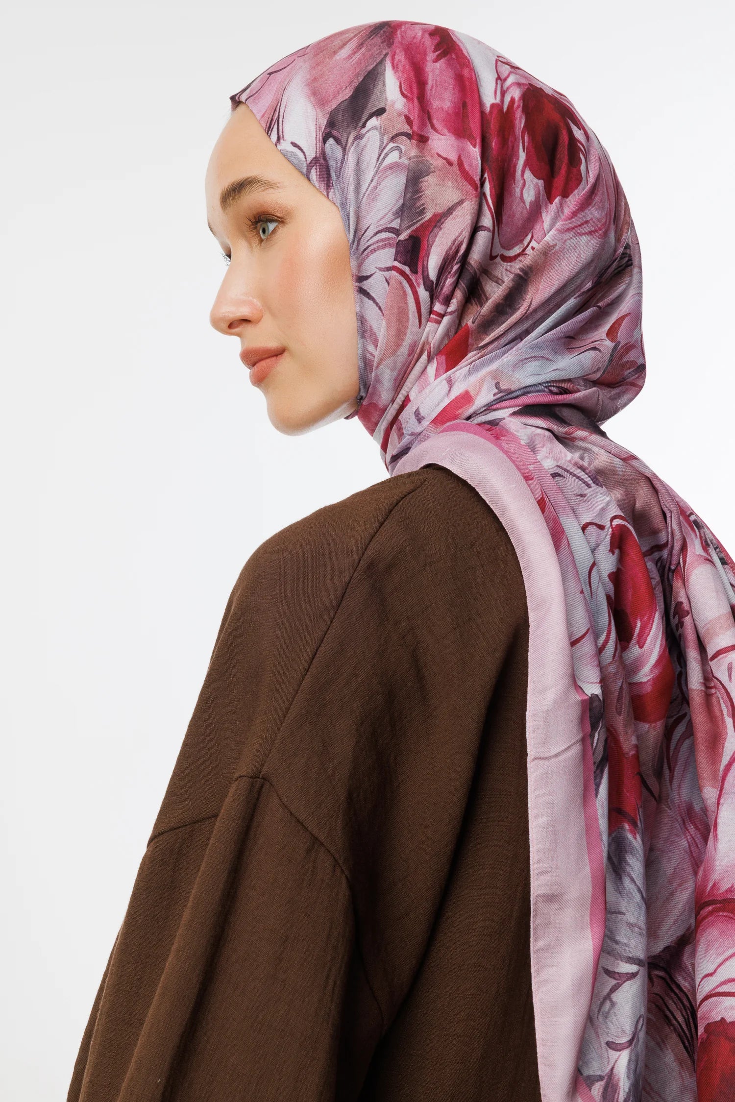 Rossel Pattern Cotton Scarf - Pink