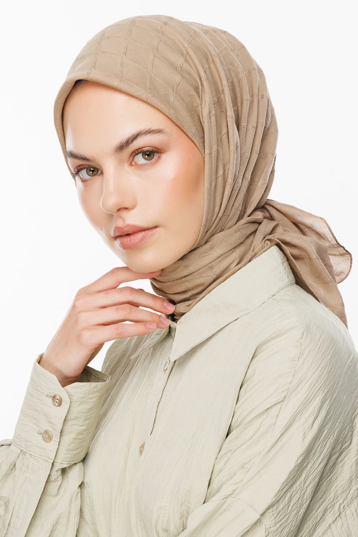 Bamboo Jacquard Scarf - Latte