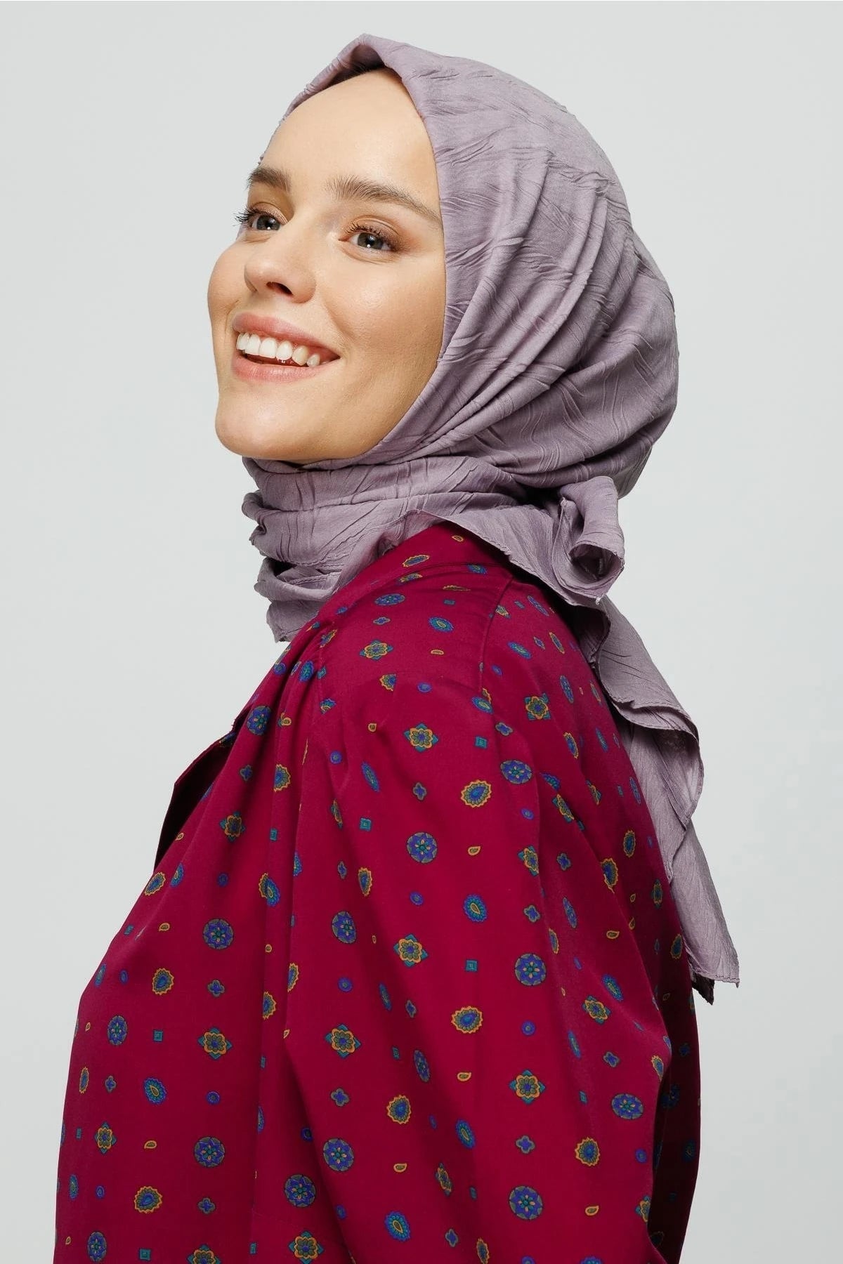 Pleated Bamboo Scarf - Lavender Grey