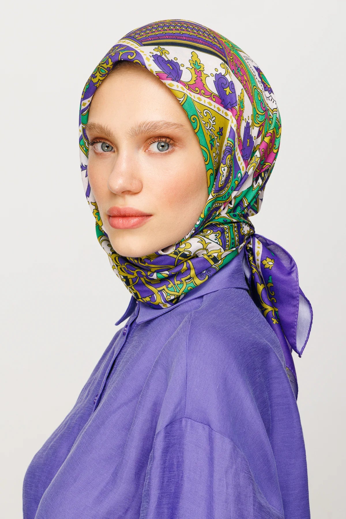 40 Yama Desen Dijital Soft Eşarp