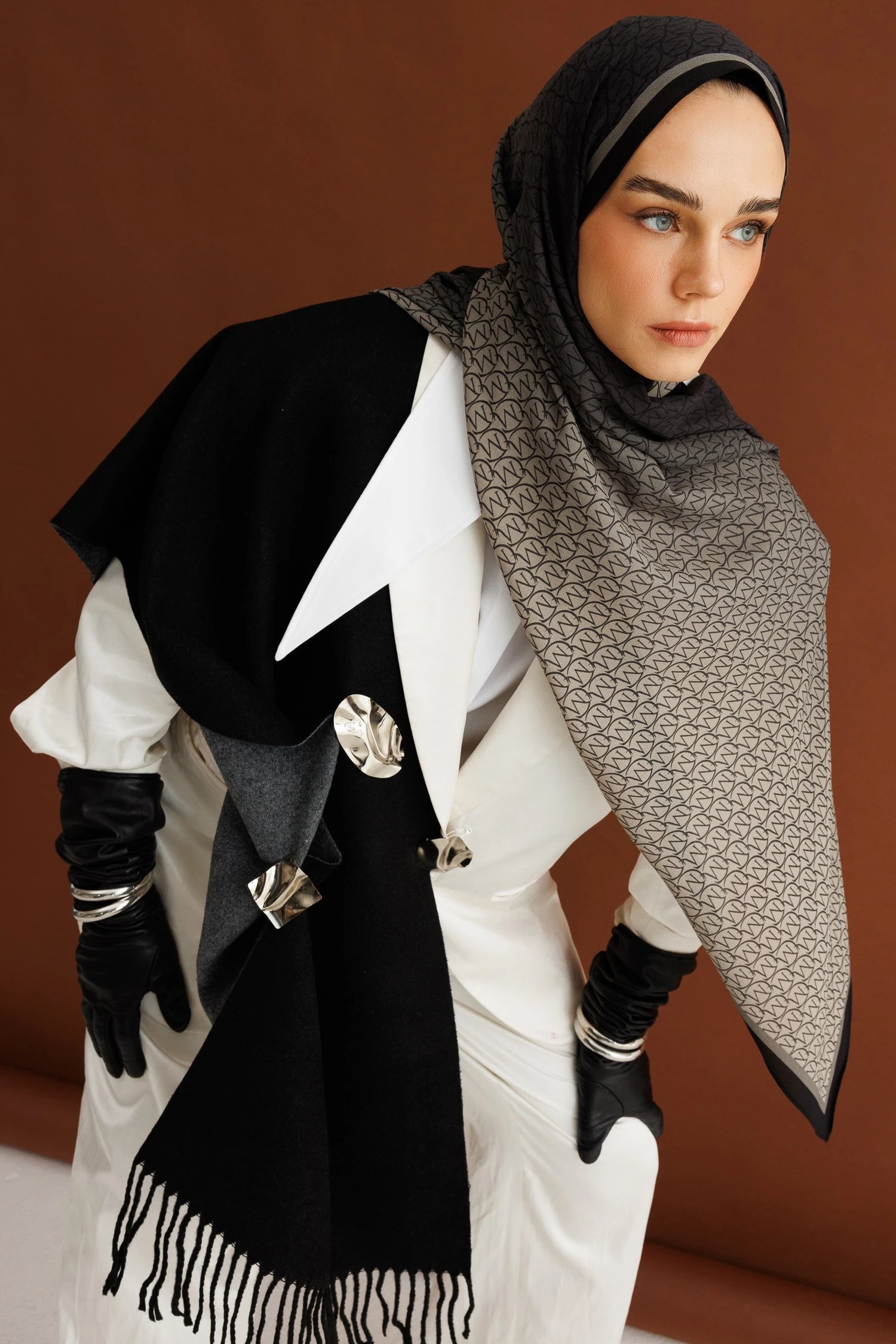 Monogram Hebei Silk Scarf - Black