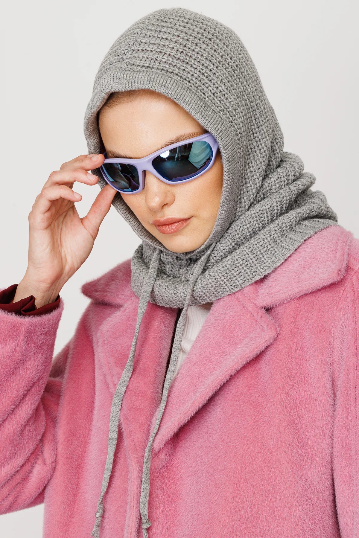 Balaclava Knit Headband - Gray
