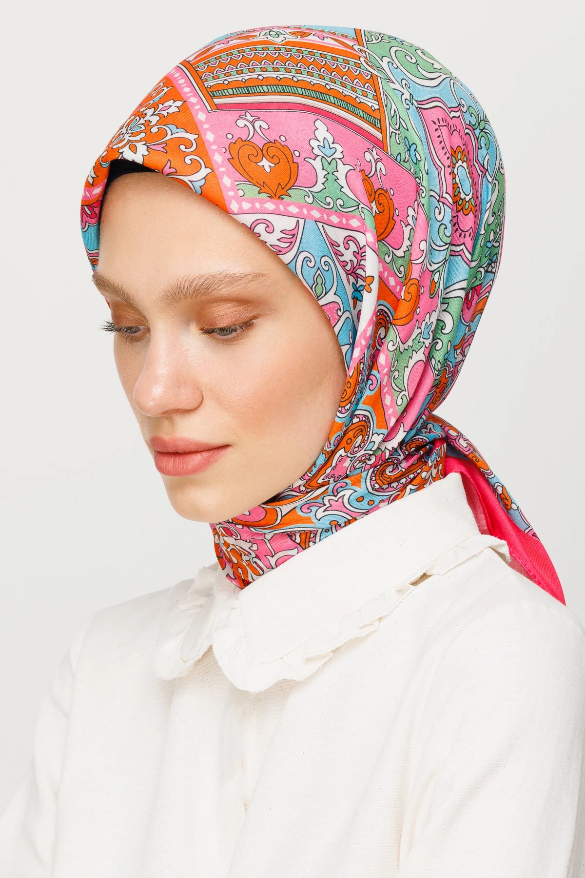 40 Yama Desen Dijital Soft Eşarp