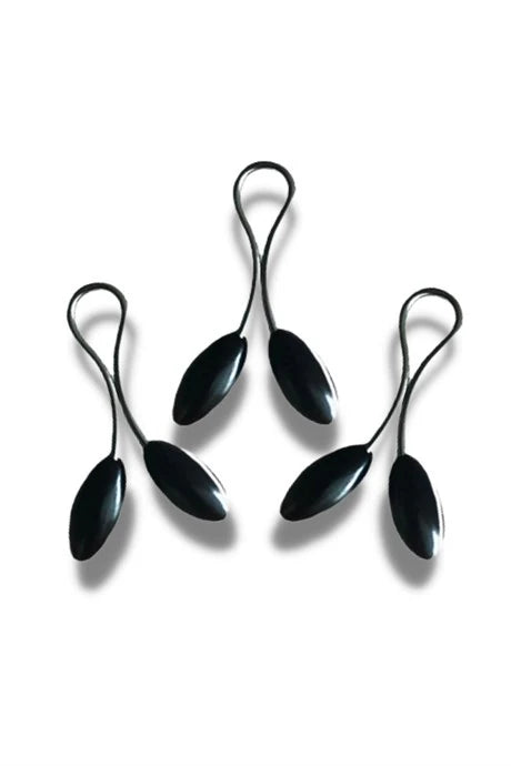 Black 3-Piece Scarf Hair Clip - Black