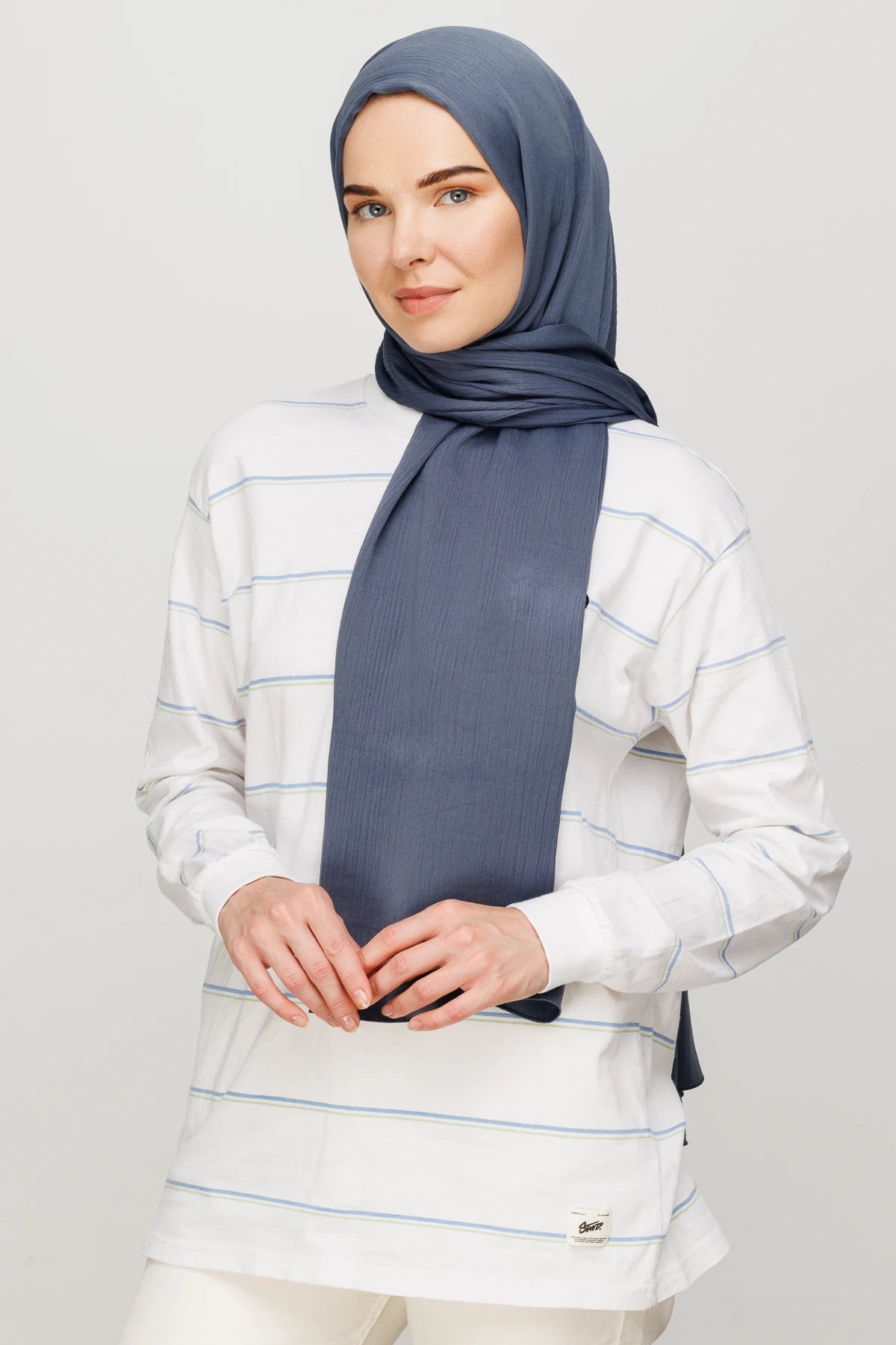 Crinkle Medina Silk Shawl - Smoked