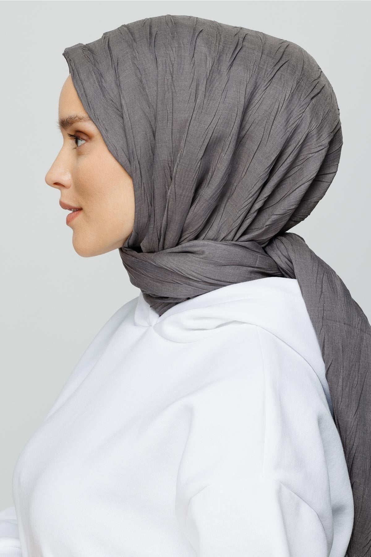 Pleated Bamboo Shawl - Gray