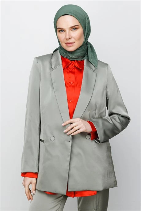 Pleated Scarf - Mold Green