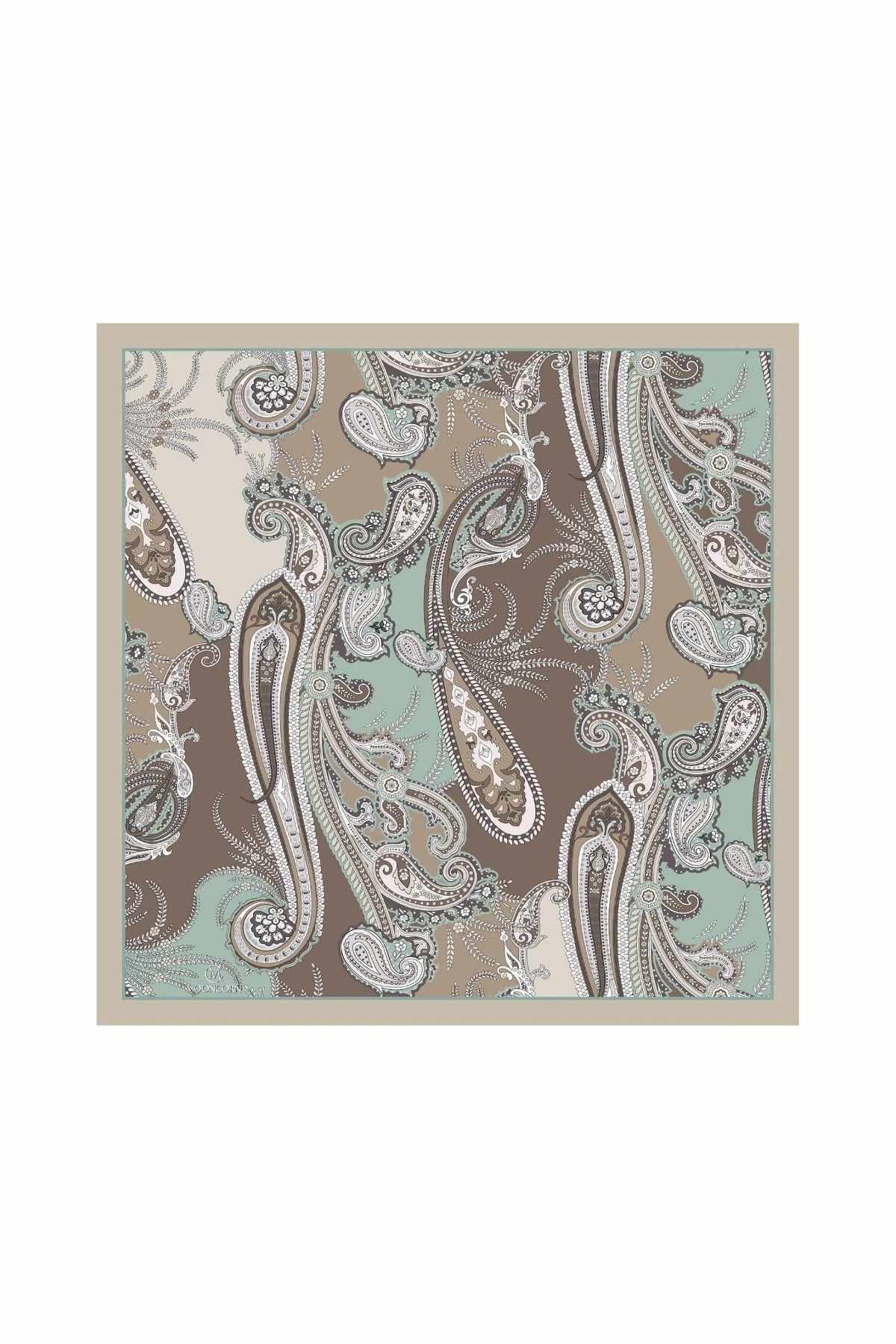 Virel Pattern Cotton Scarf - Aqua Green