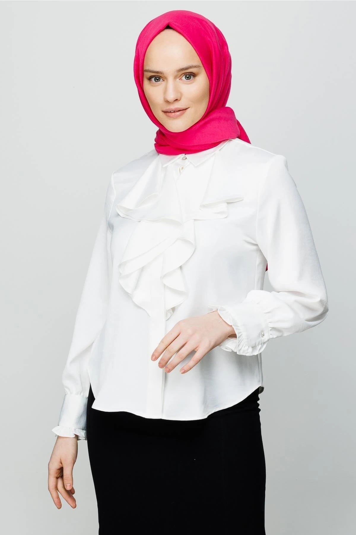 Cotton Crush Shawl - Fuchsia
