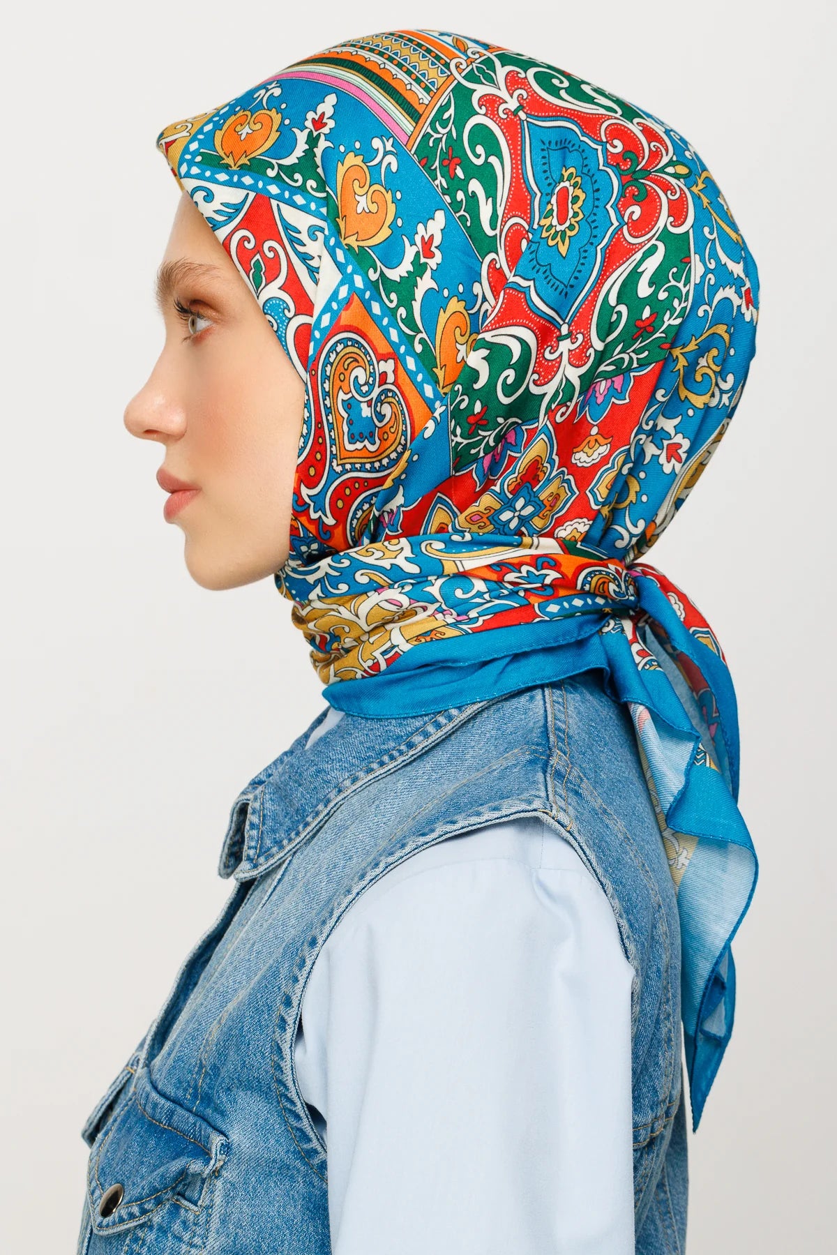 40 Yama Desen Dijital Soft Eşarp