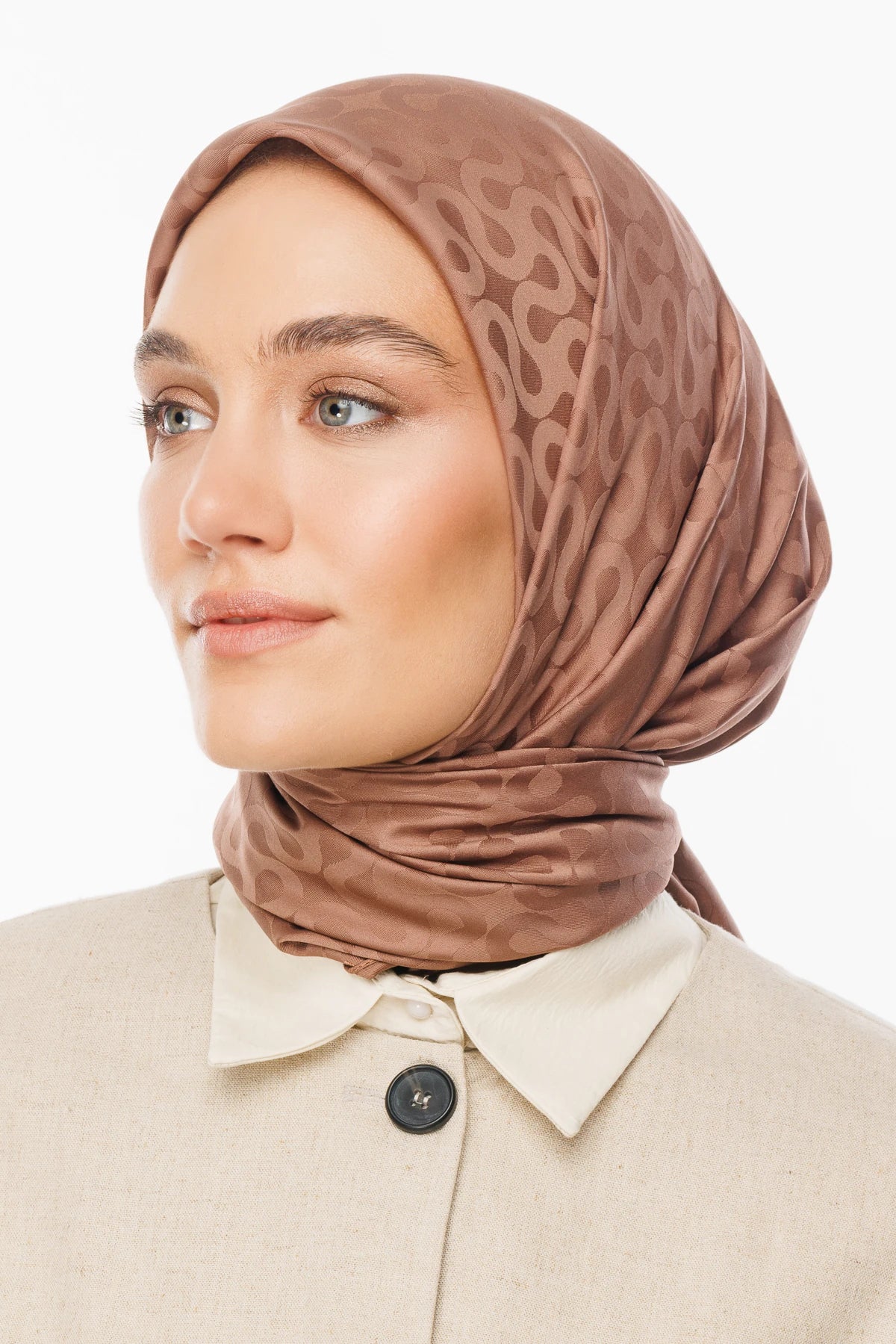 Moon Pattern Silky Jacquard Scarf - Mansion