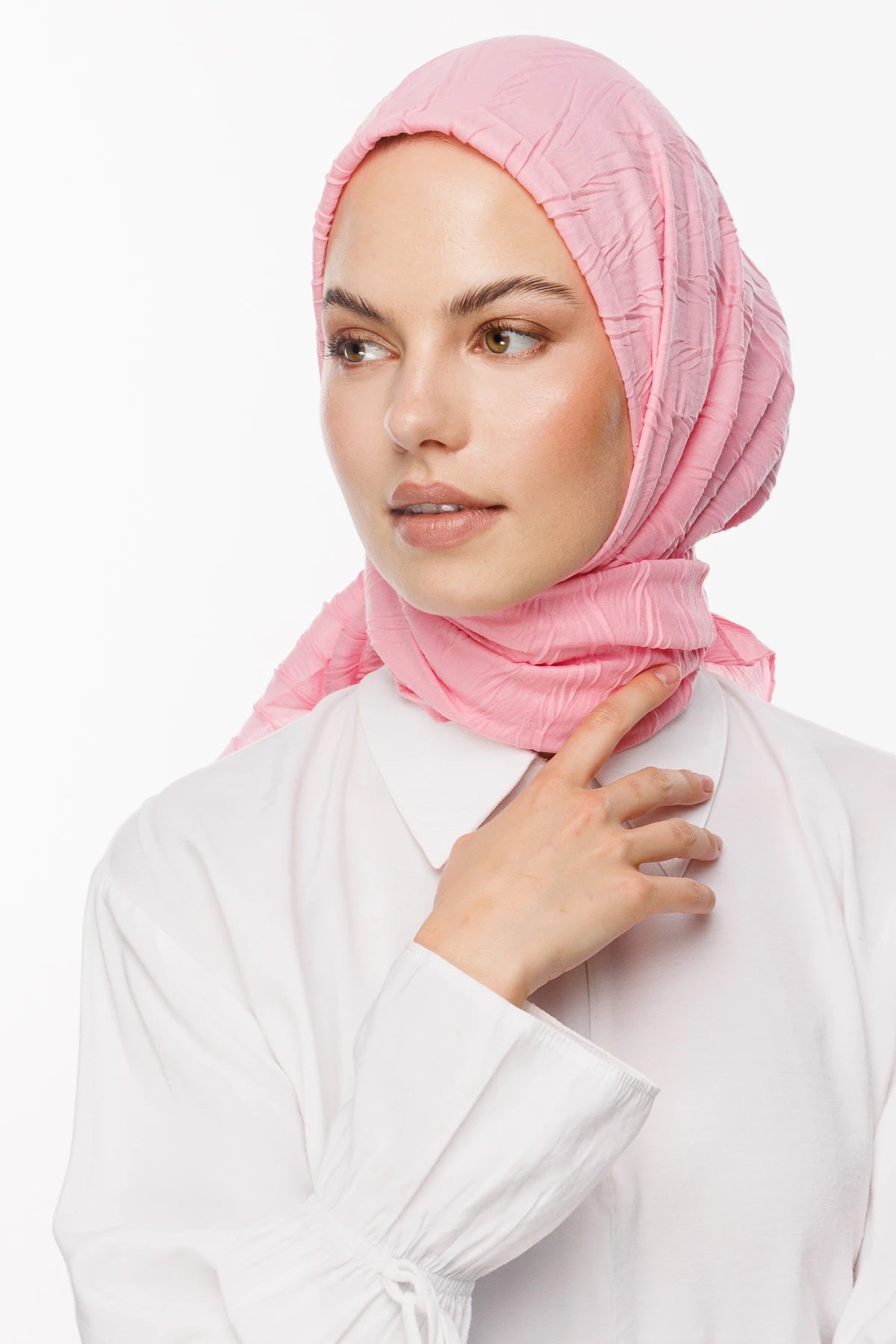 Pleated Bamboo Scarf - Sugar Pink