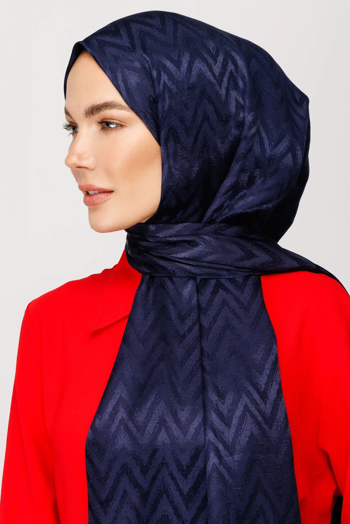 Zikzak Desen Parlak Jakar Şal