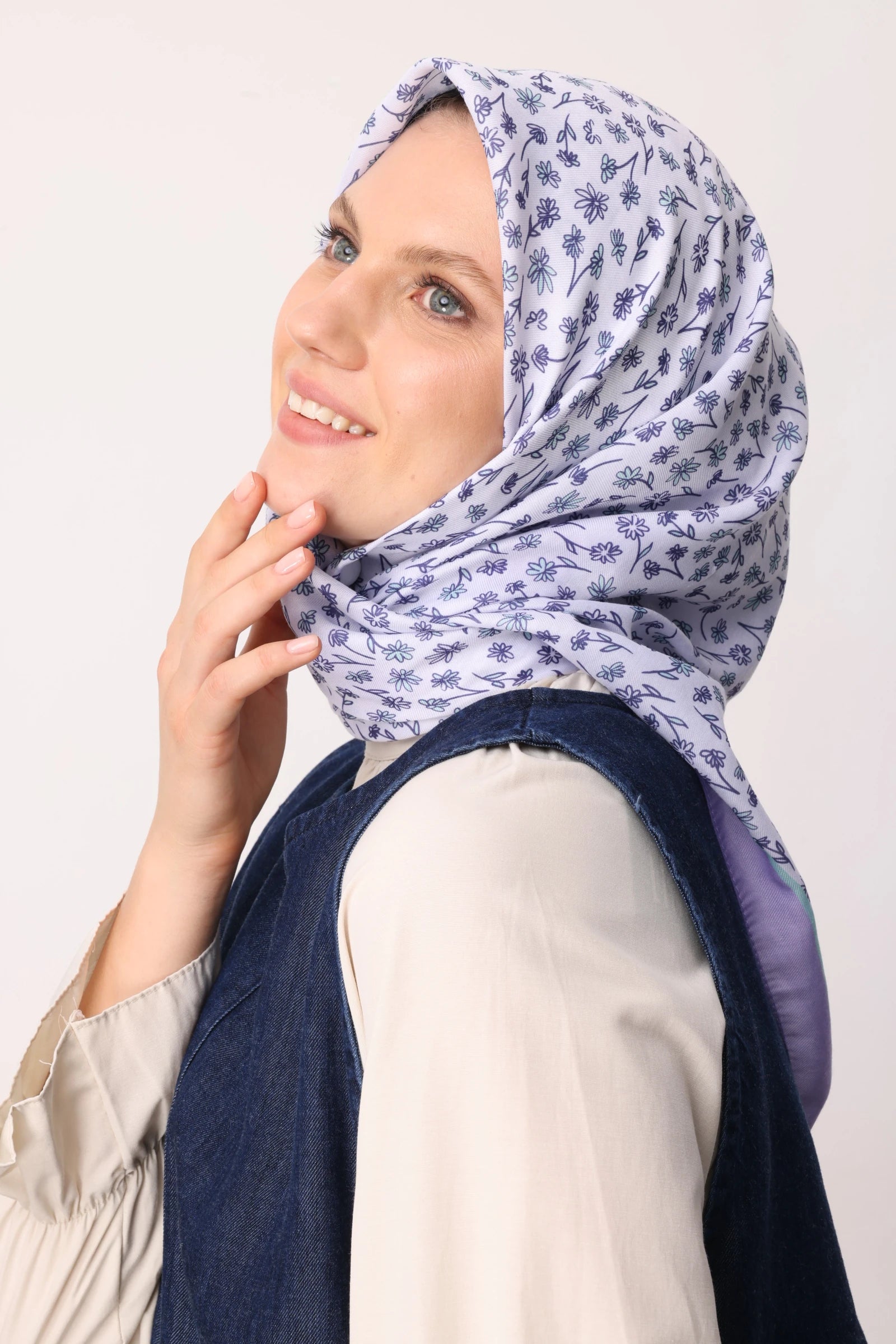 Minor Pattern Cotton Scarf - Lilac