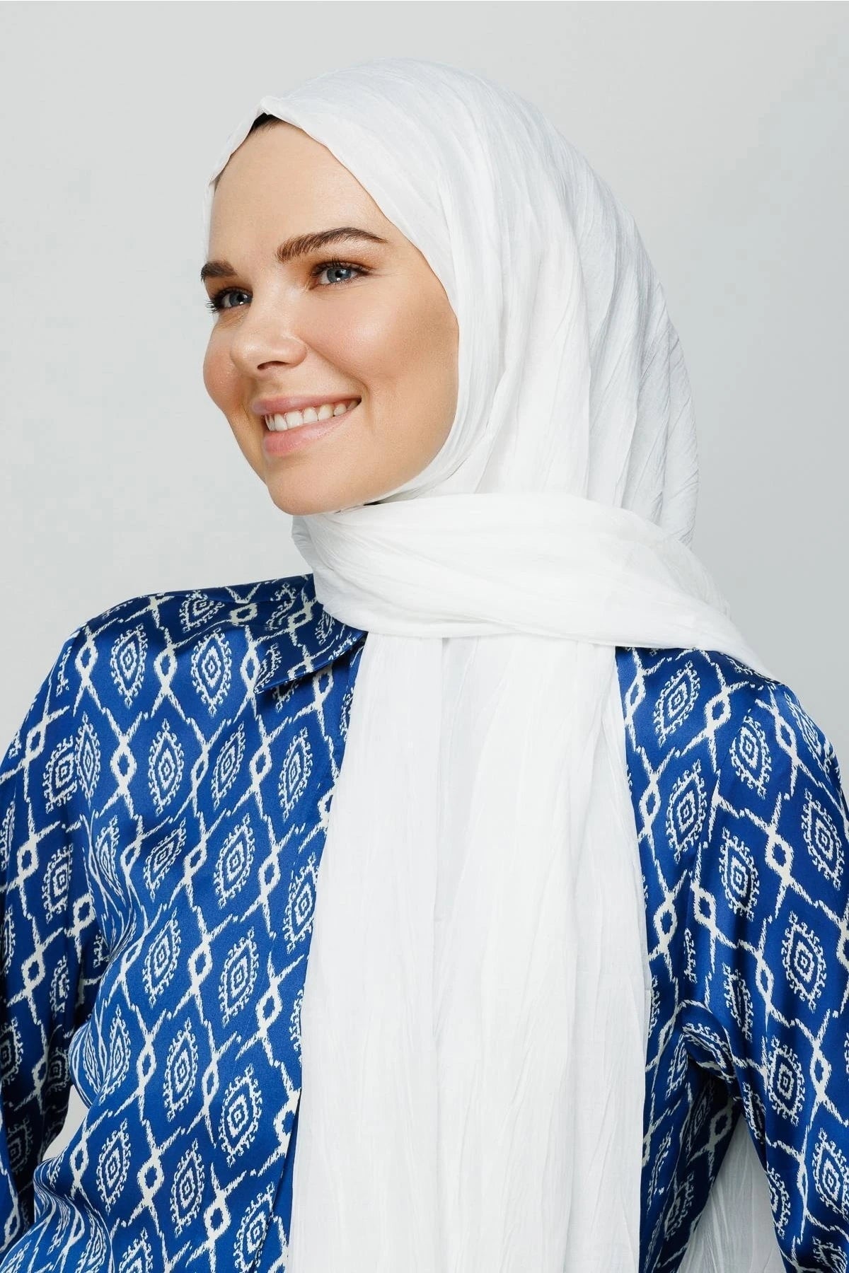 Pleated Bamboo Shawl - White