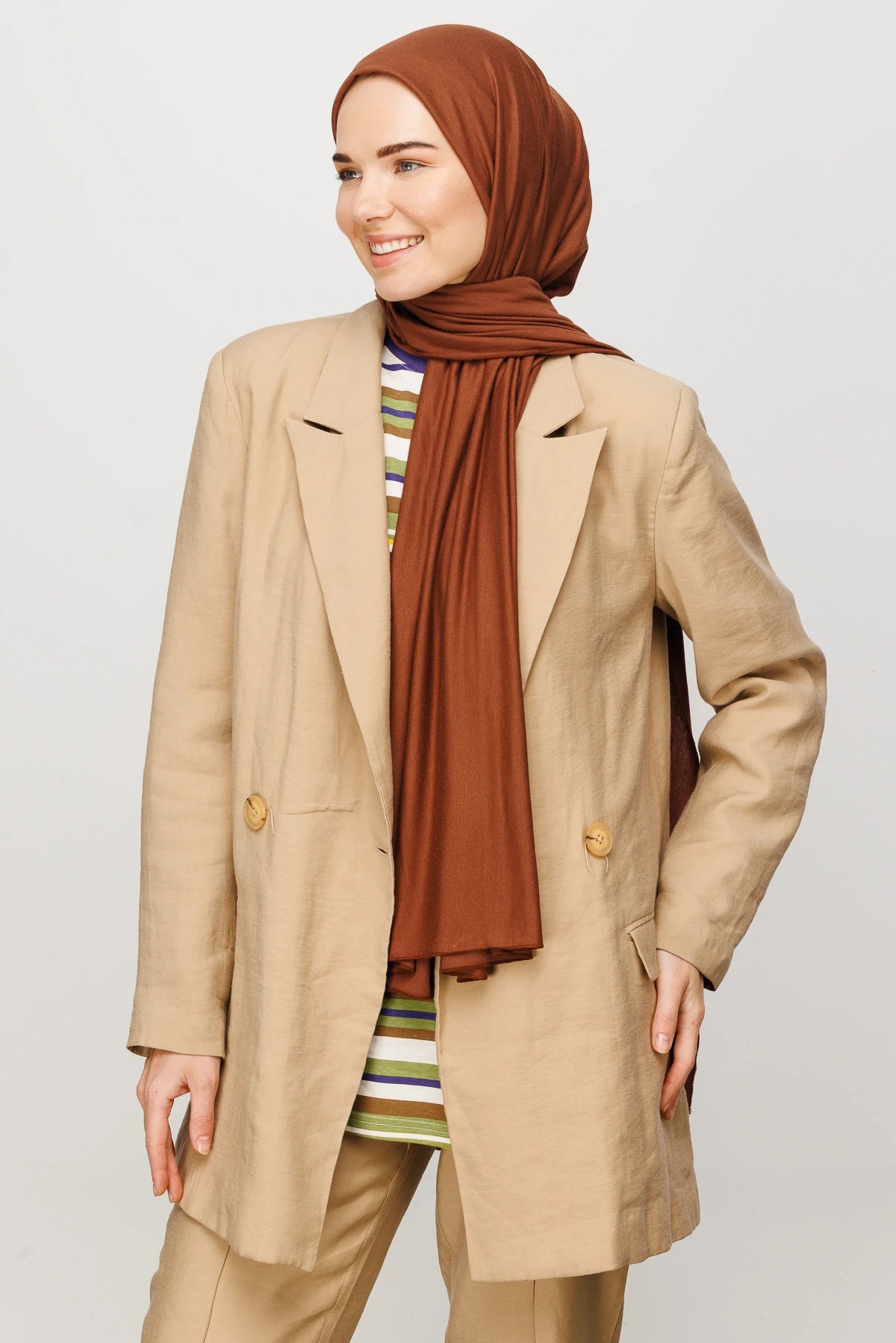 Cotton Scarf - Dark brown