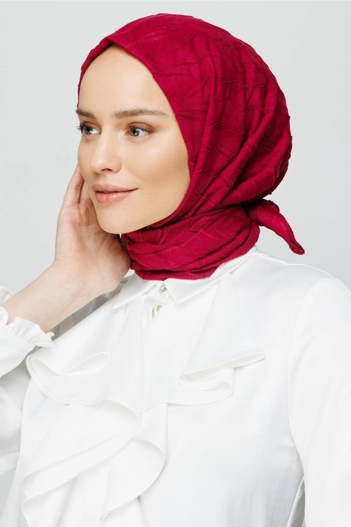 Pleated Bamboo Shawl - Magenta