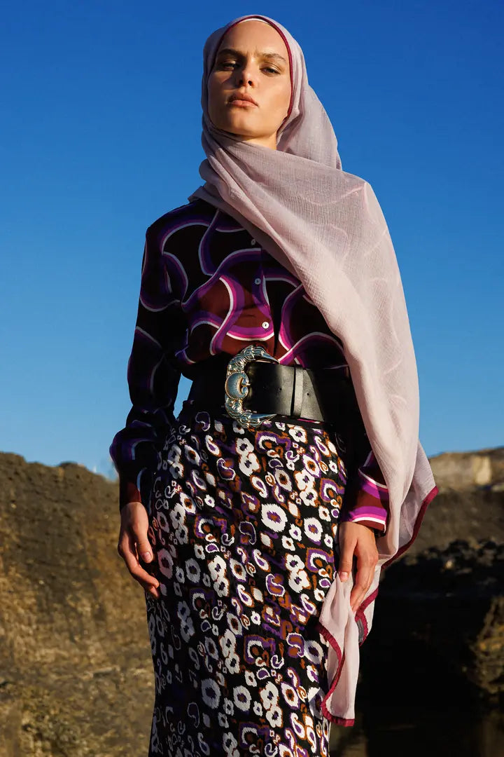 Gradient Muslin Shawl - Dried Rose