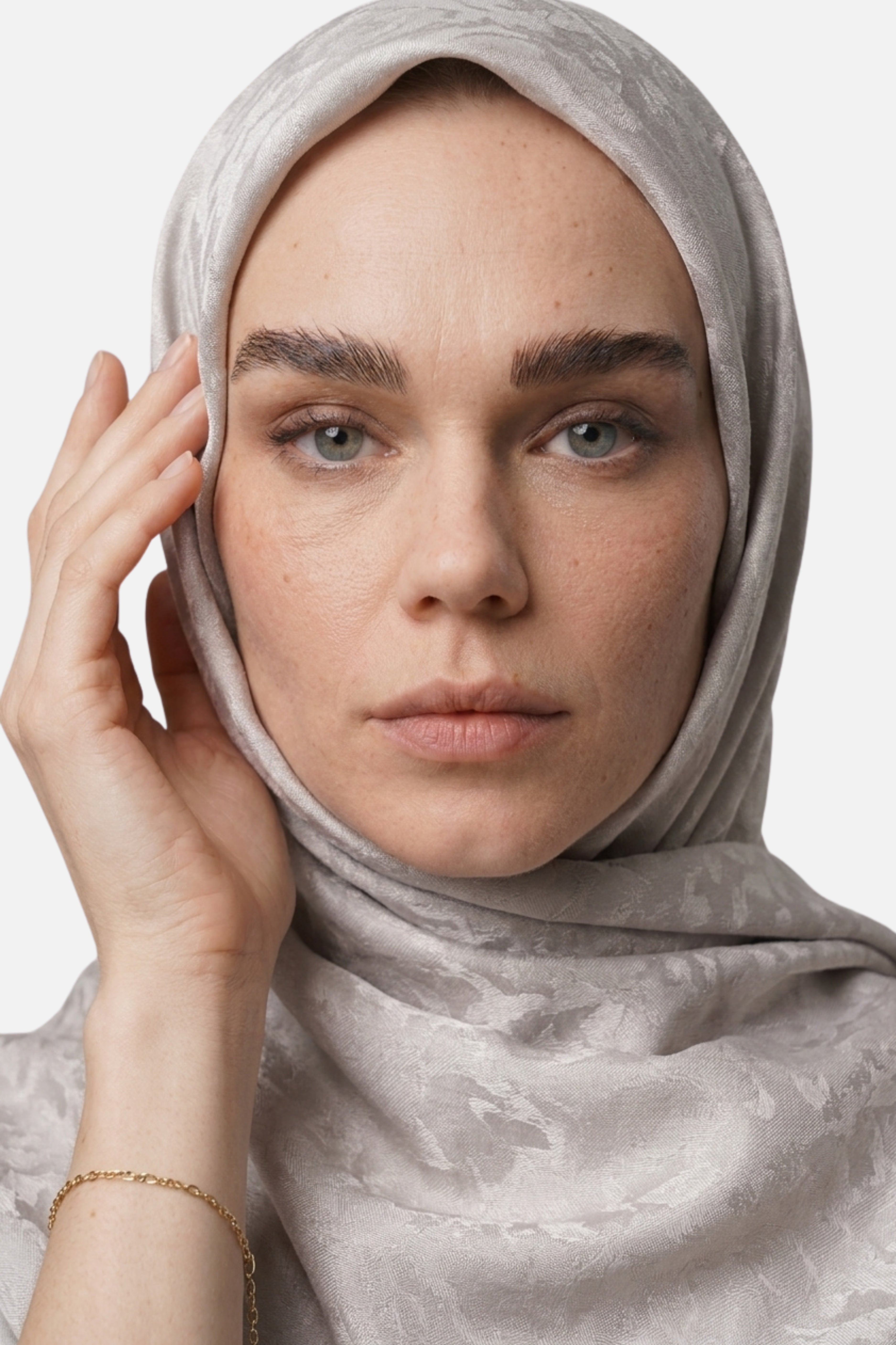 Pulse Pattern Airubin Jacquard Scarf - Cream