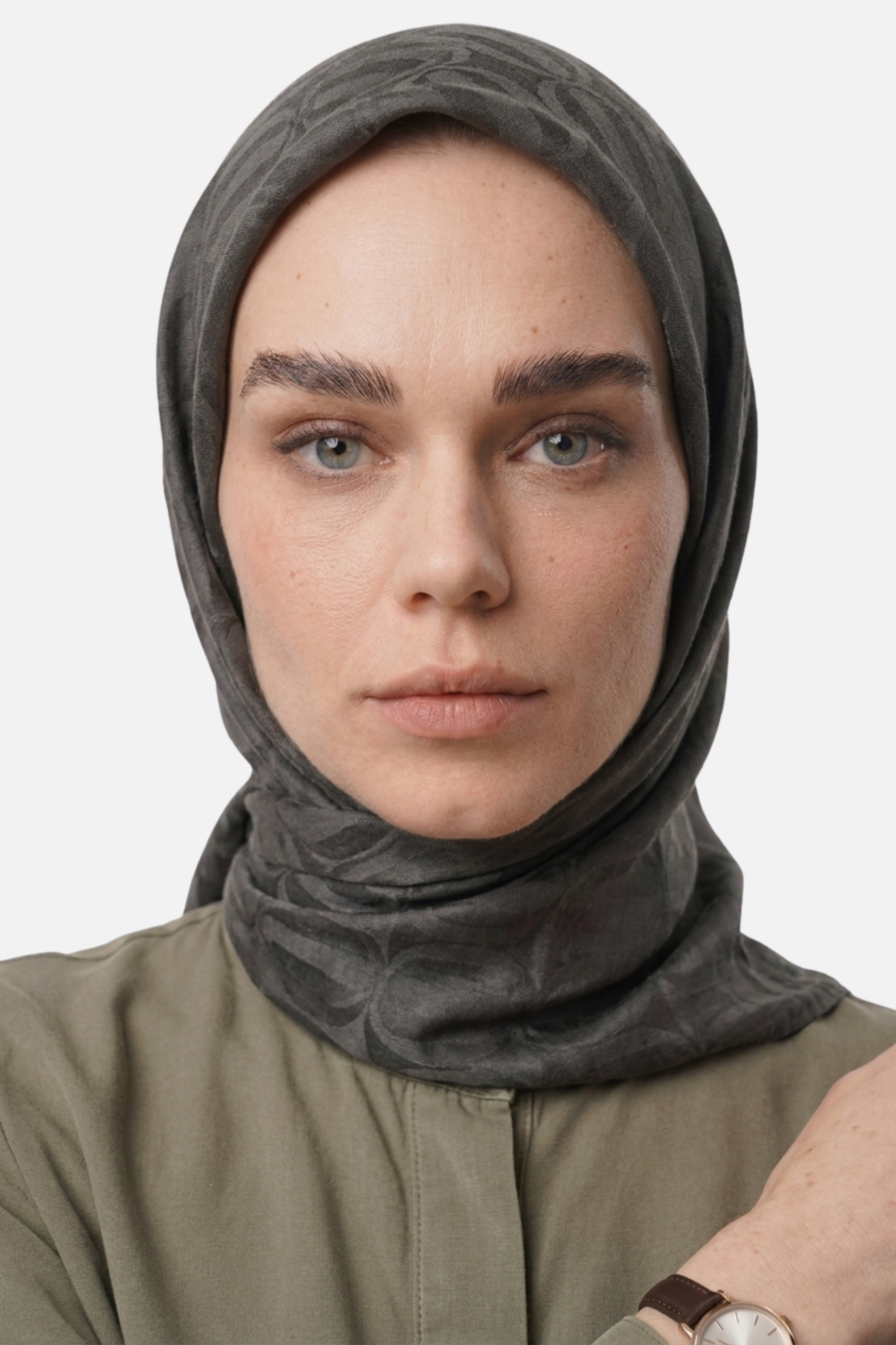 Dune Pattern Ayrobin Jacquard Scarf - Smoked